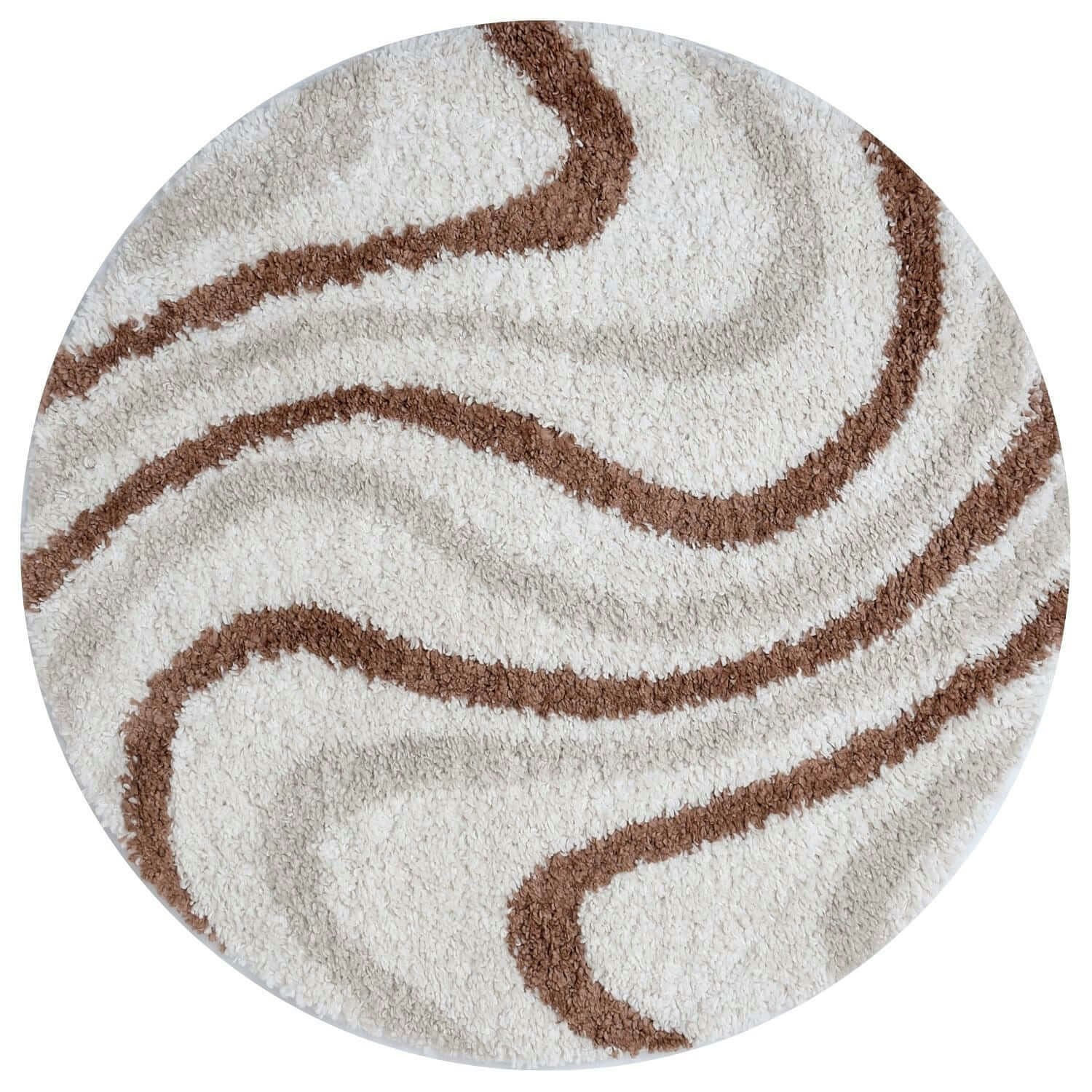 The Rugs Cream Moodi Shaggy /Terra Sunhaze Rug - Ø 120 Cm