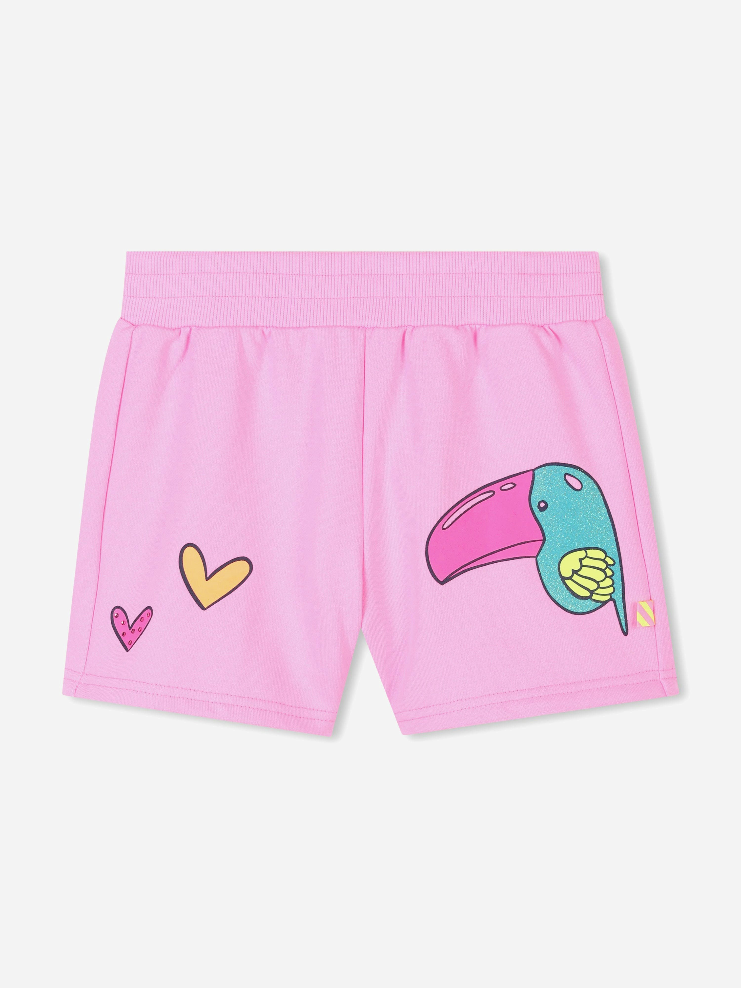 Billieblush Girls Pink Illustrated Shorts In - 2 Yrs
