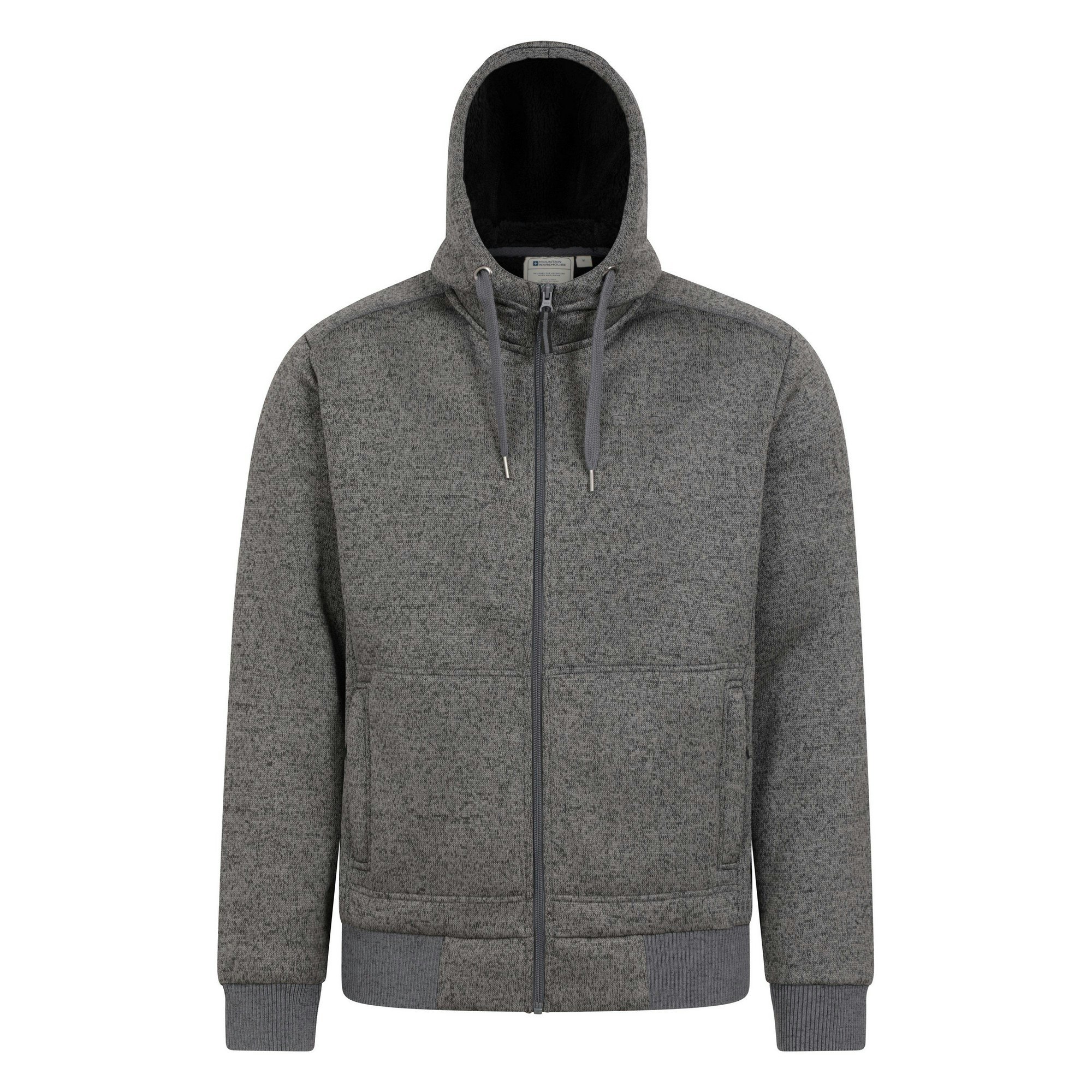Mountain Warehouse Men's Black Nevis Ii Faux Fur Hoodie - 4XL