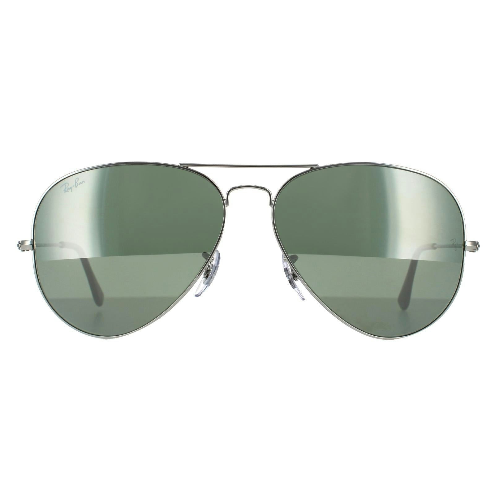 Ray-Ban Sunglasses Aviator 3025 Silver Grey Mirror 003/40 Large 62Mm - Image 9