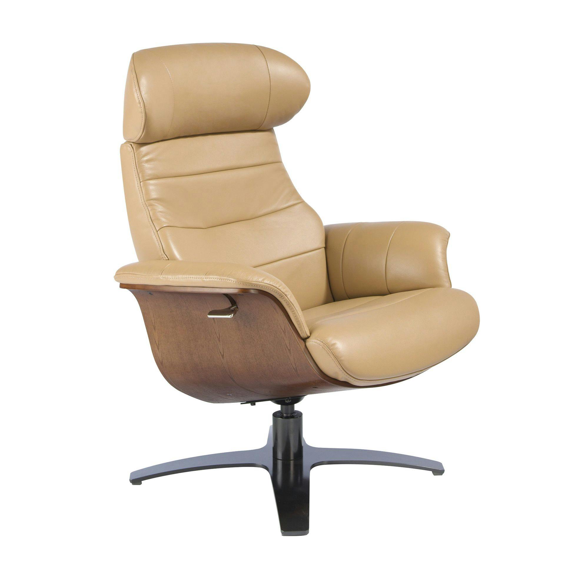 Angel Cerdá Anthracite/Grey Sand Leather Swivel Recliner Armchair 5087 - Modern - Yes - No