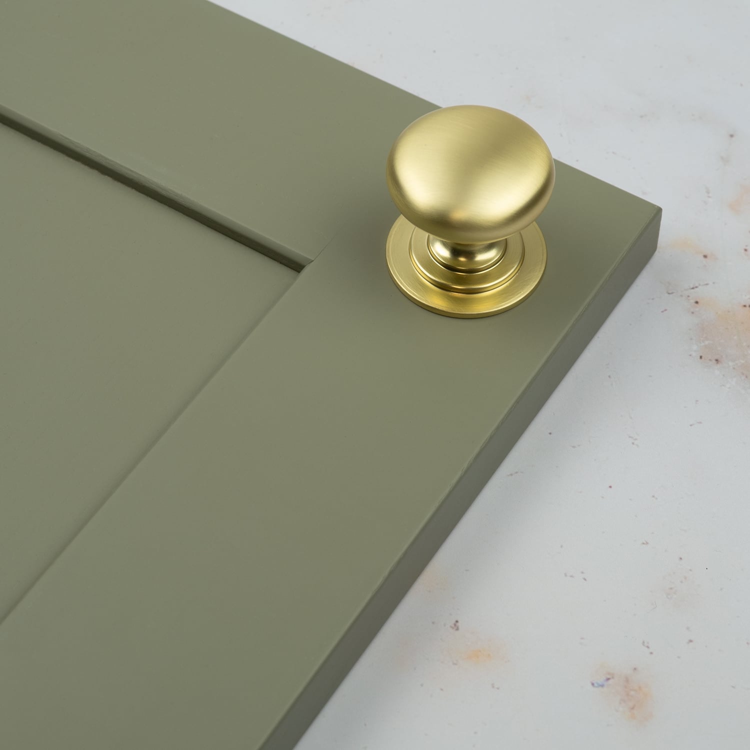 Rackhams Gold Brushed Brass Contemporary Handles And Coordinating Knobs - 42Mm Knob