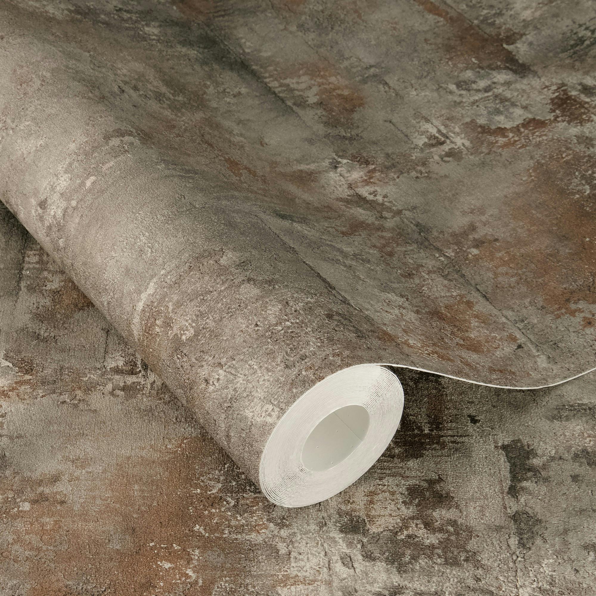 Rasch X Tesa Grey Atlas Rustic Industrial Stone Self Adhesive Peel And Stick Textured Wallpaper,