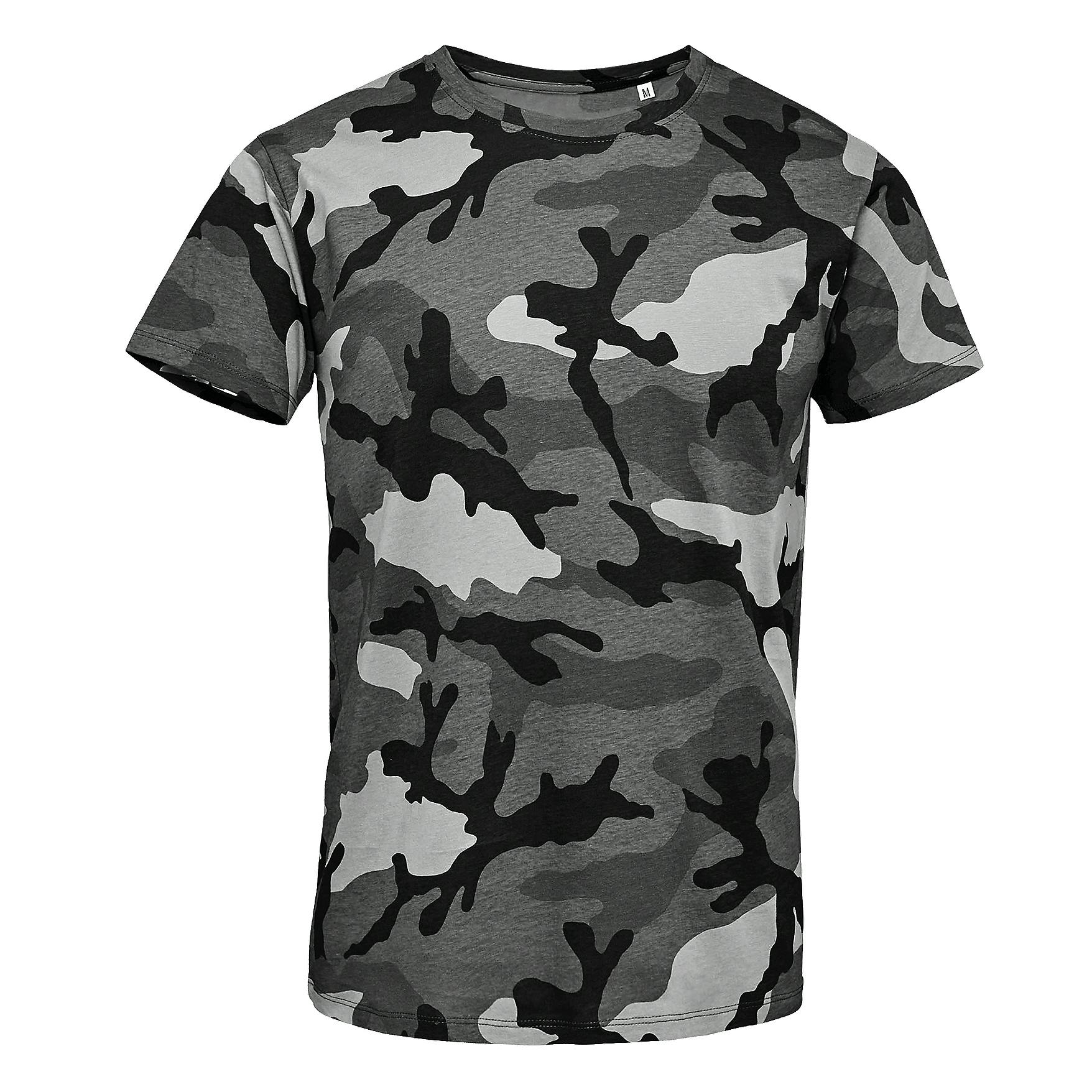 Sol's Men's Grey Camo Short Sleeve T-Shirt In | Size: Small - Image 2