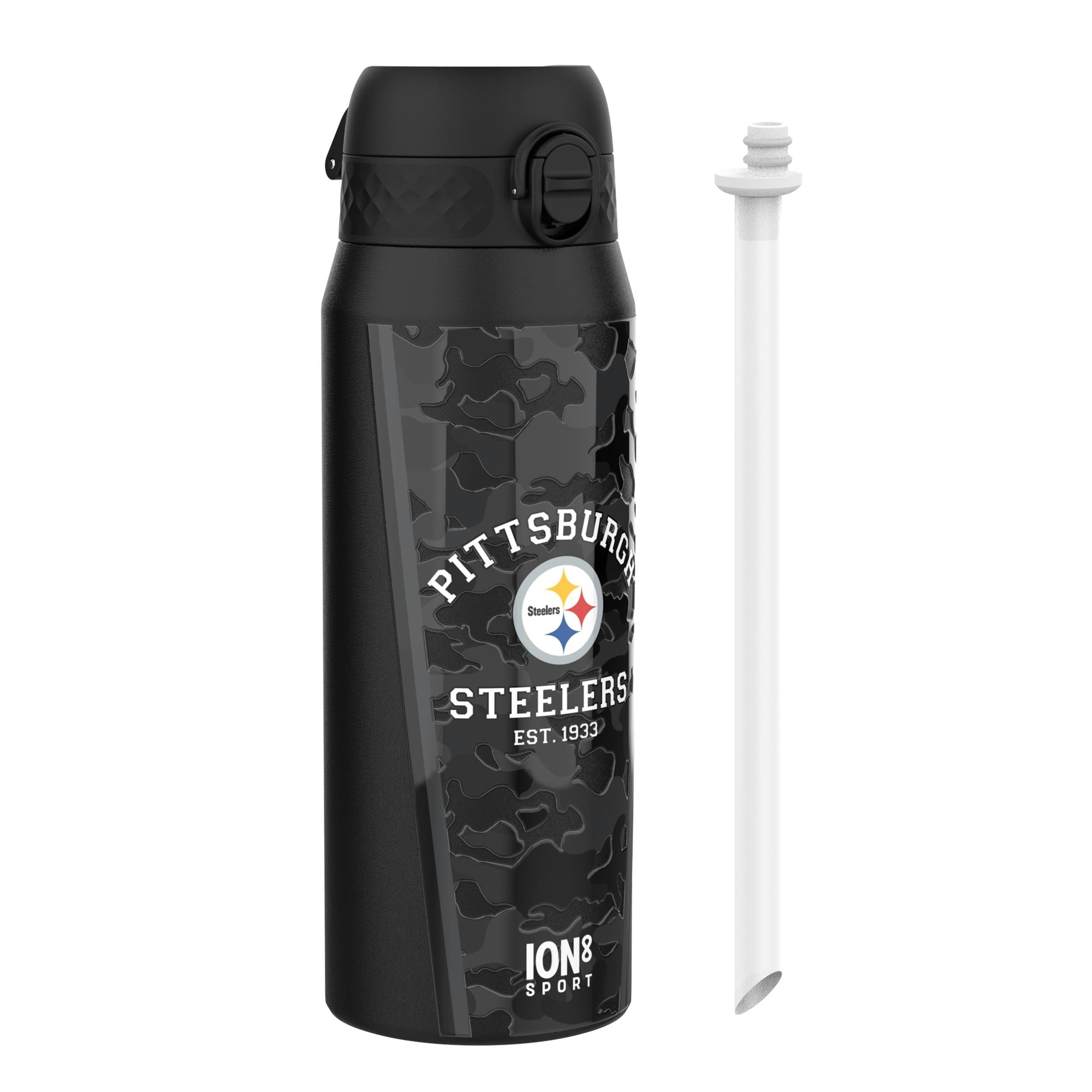 Rackhams Nfl X Ion8 Insulated Steel Water Bottle, Nfl Steelers, 750Ml (24Oz)