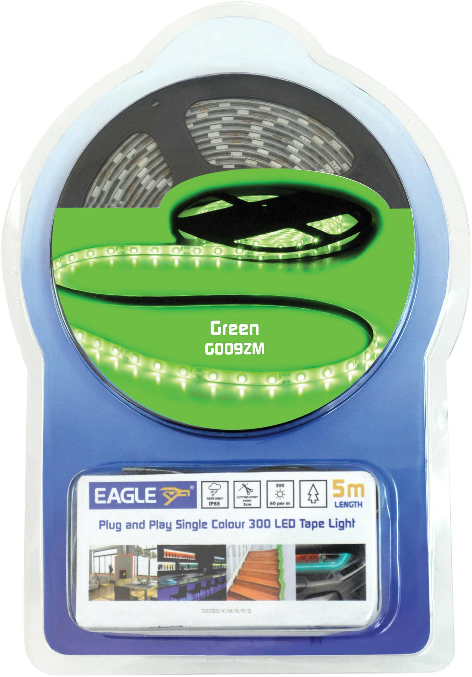 Rackhams Green Led Tape Kit 60Lamps