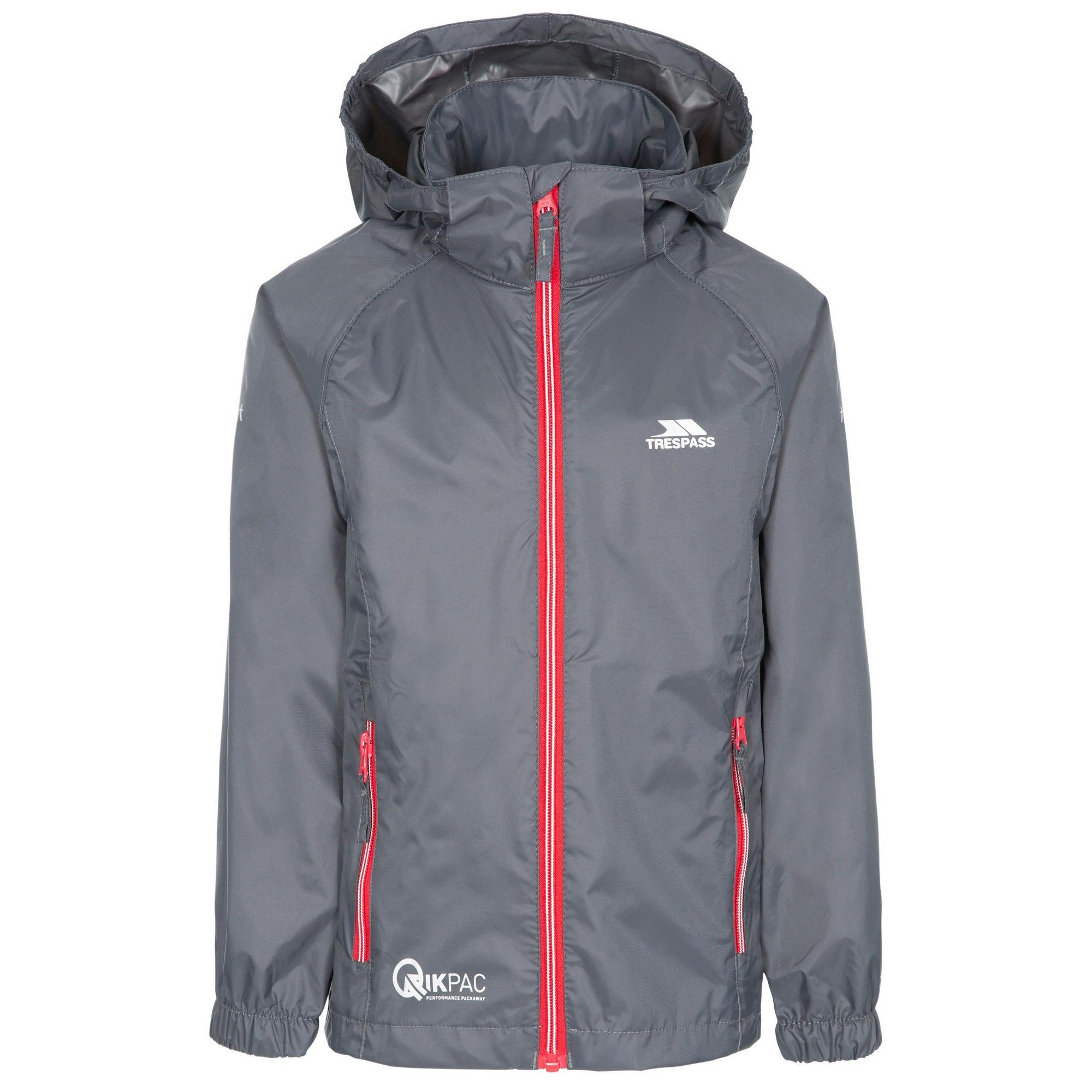 Trespass Unisex Kids Childrens/Kids Qikpac X Packaway Jacket - Flint - Flint - 7/8 Years - 100% Polyester
