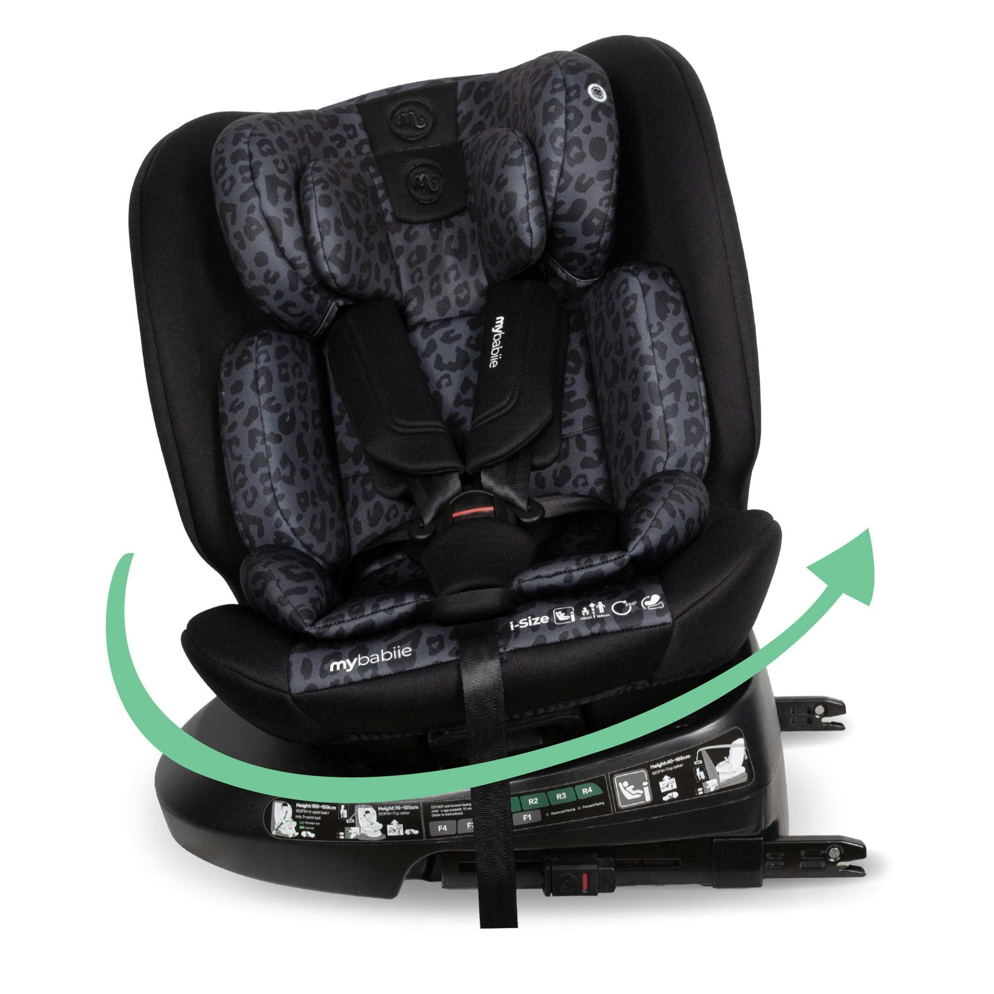 My Babiie Mbcs300 Easy Spin R129 Car Seat With Top Tether - Black Leopard - Image 2