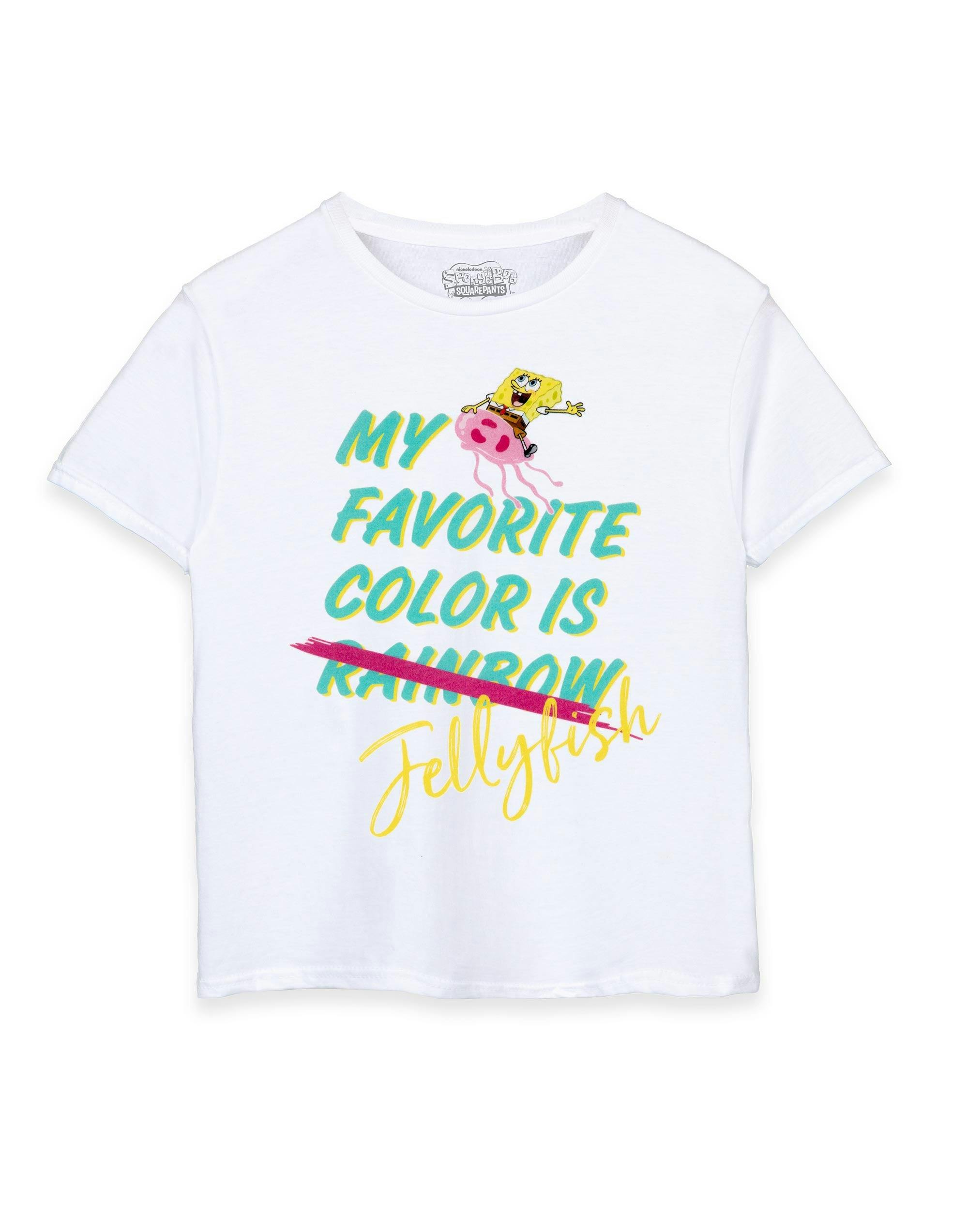 Vanilla Underground Girls White Spongebob Squarepants Jellyfish Short Sleeved T-Shirt - 13-14 Years