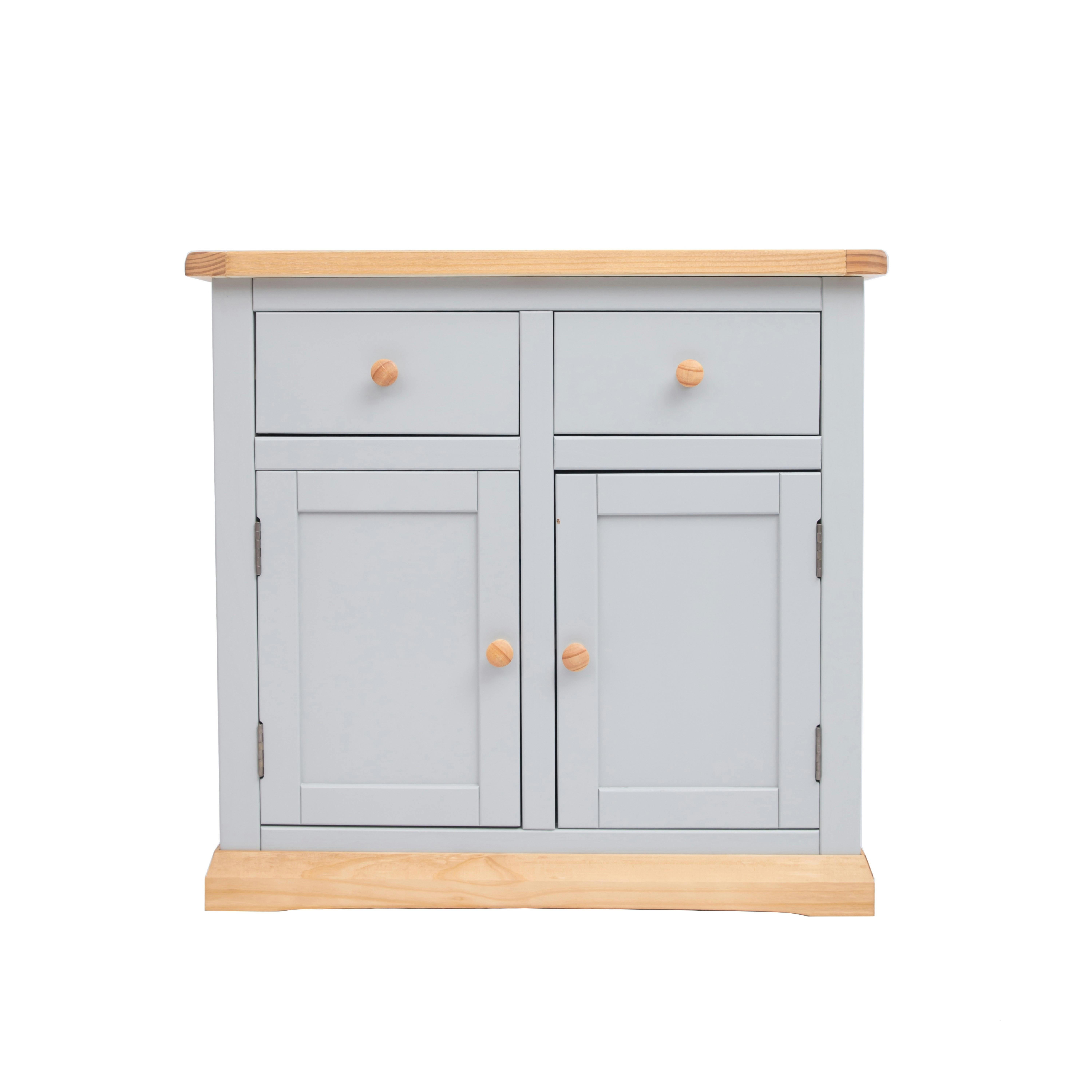 Rackhams Light/Grey Bomporto 2 Drawer 2 Door Sideboard Wood Knob