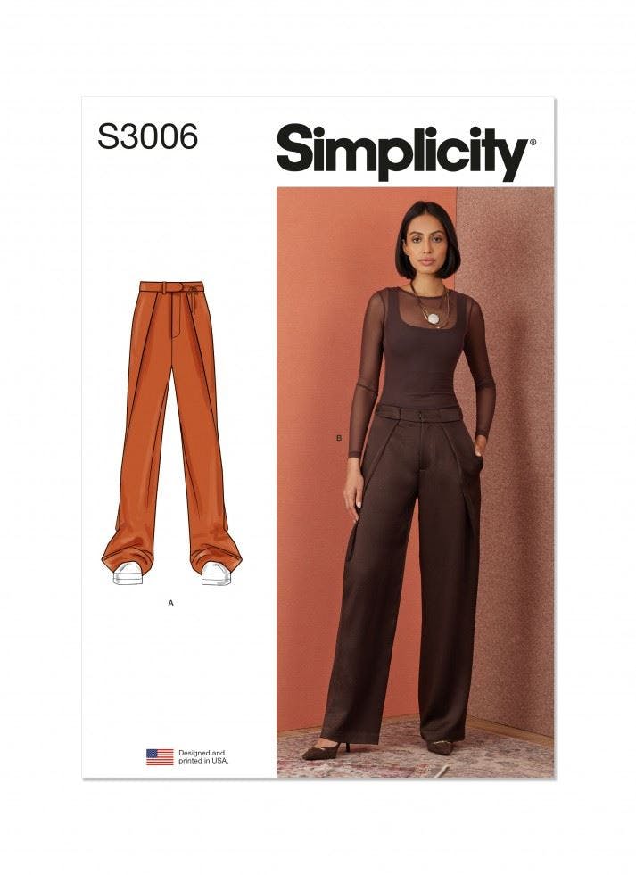 Simplicity Women's Sewing Pattern 3006, Trousers For K5 (8-10-12-14-16) - Intermediate - K5 (8-10-12-14-16)
