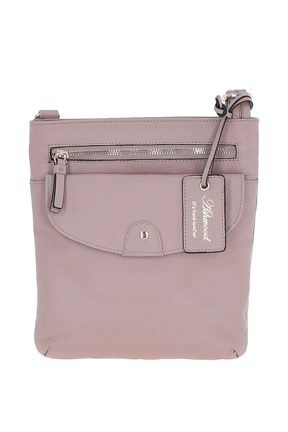 Ashwood Grain 'Five Cb' Real Leather Cross Body Bag: Cb-5 - One Size - Wood Rose - Leather