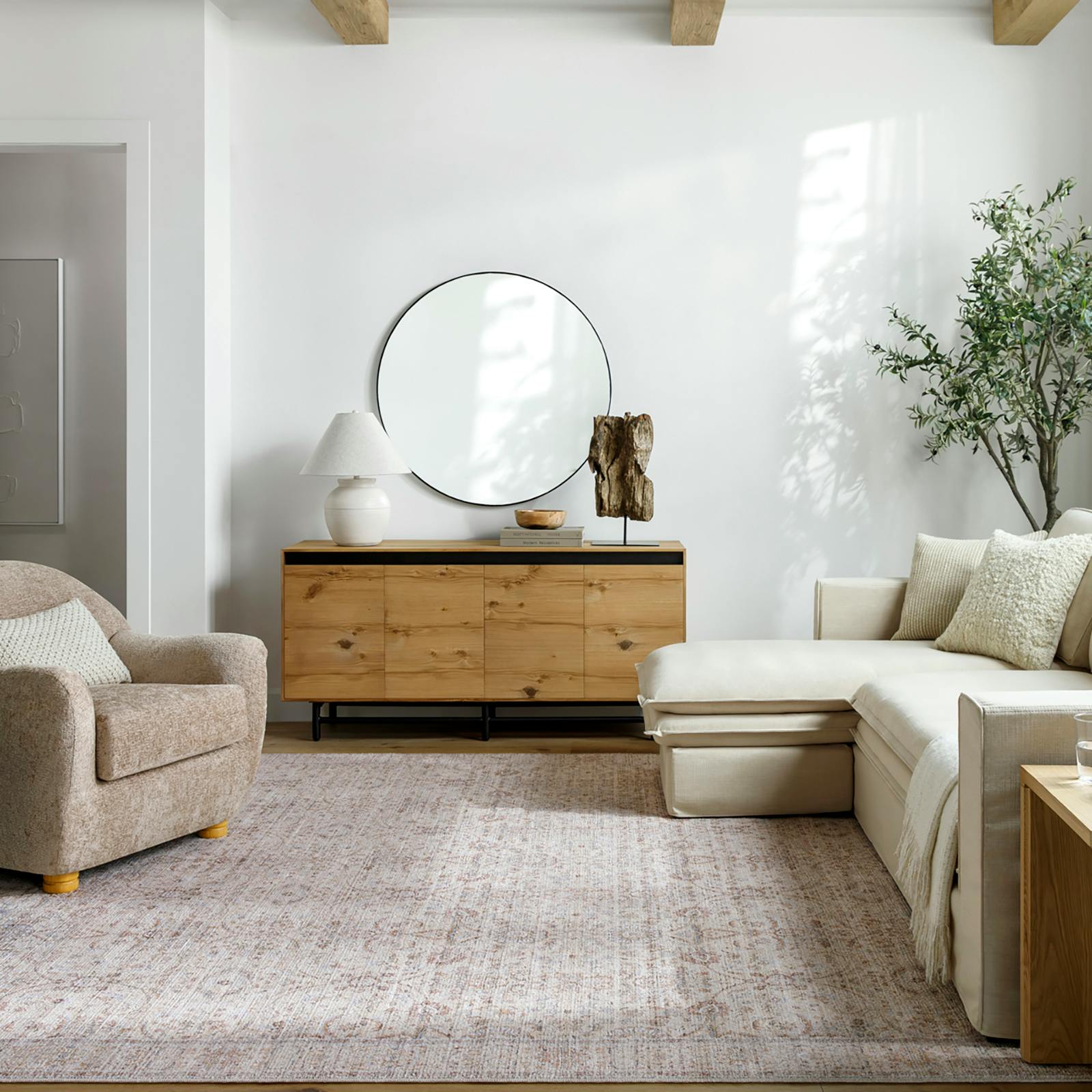 Livabliss Beige/Brown/Blue Our Pnw Home Spokane-Vintage Traditional Boho Rug - 197 X 275 Cm