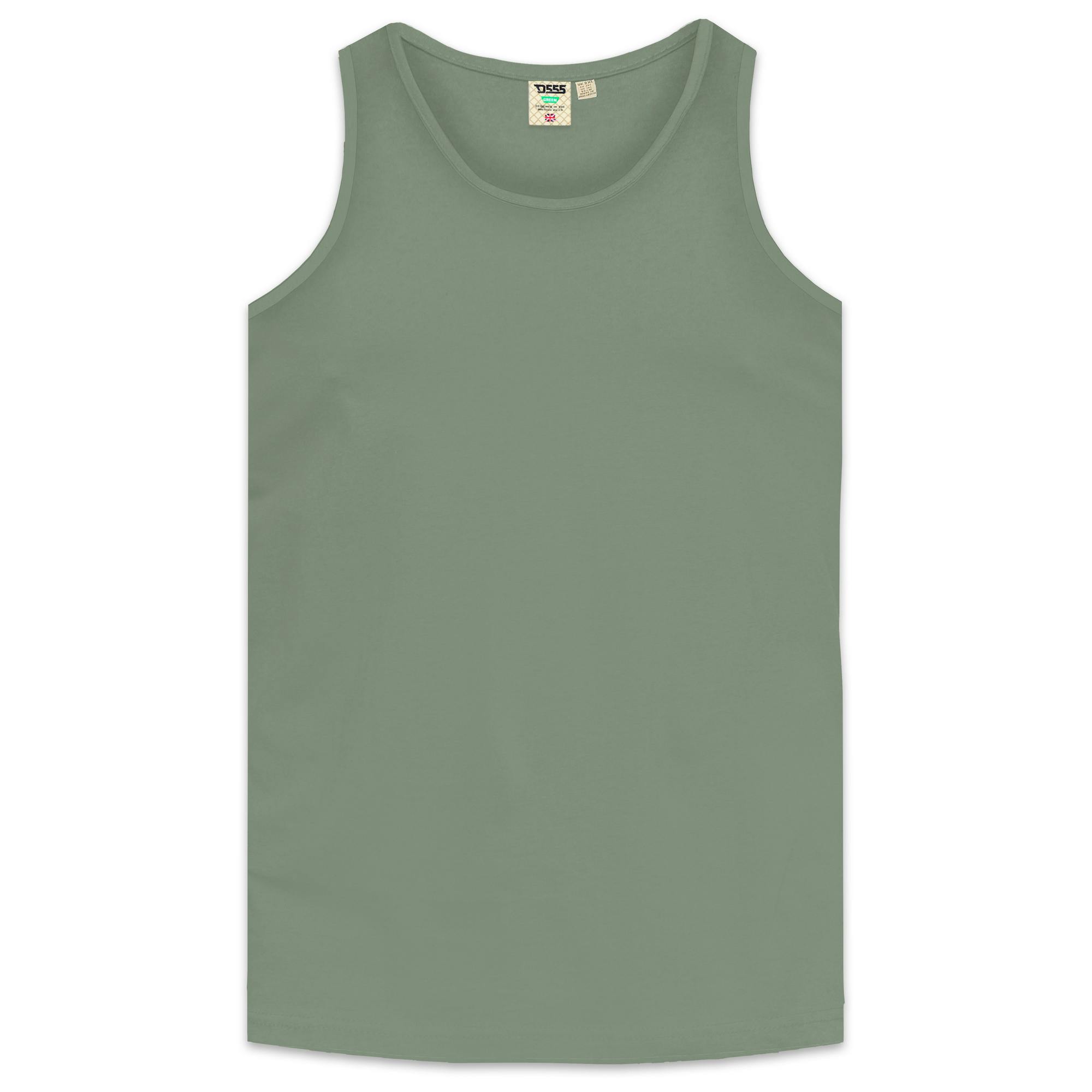 Duke Men's D555 Fabio 2 Kingsize Tank Top - Khaki - 8XL - Khaki - 100% Cotton