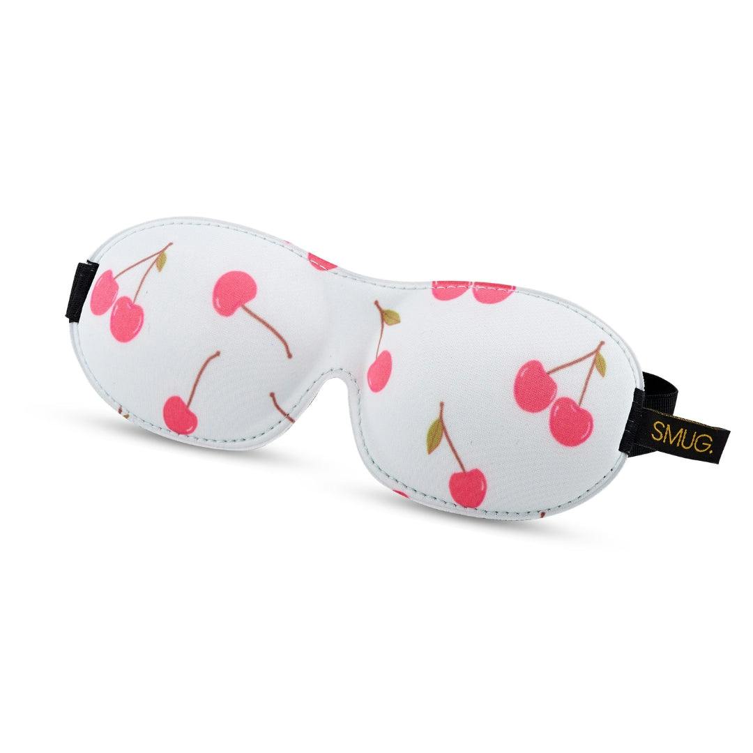 Smug Blue Contoured 3D Blackout Sleep Mask, Cherries