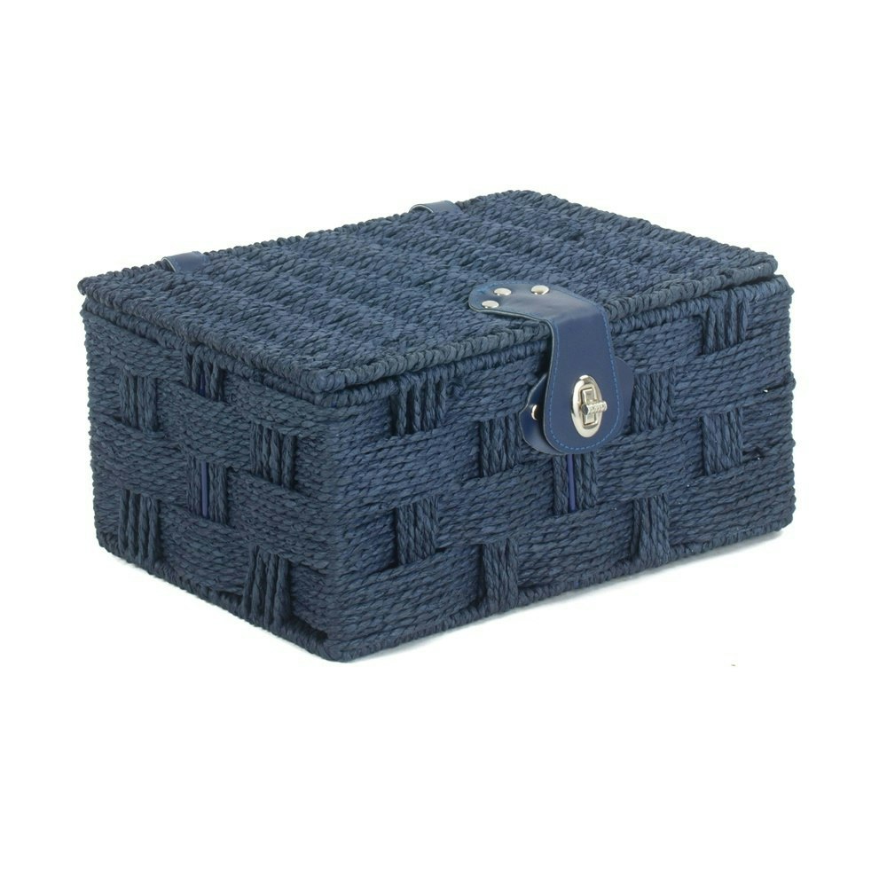 Rackhams Blue Twisted Paper Storage Basket - Small