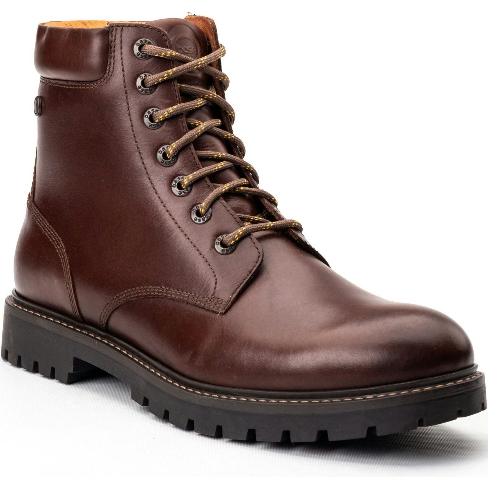 Base London Men's Brown Nickel Leather Ankle Boots - Size 6