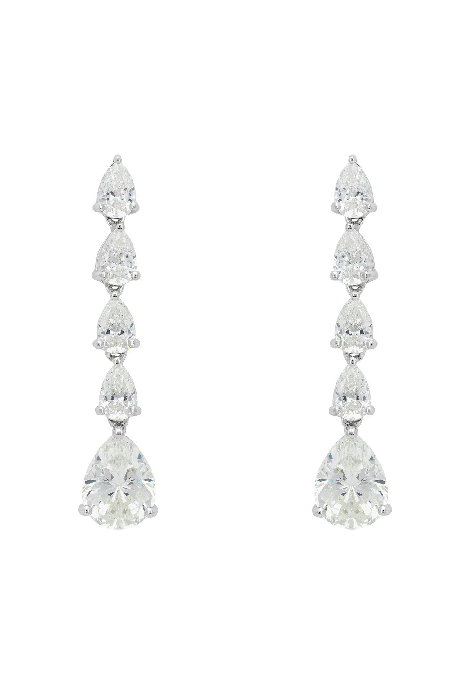 Latelita Silver Jolie Moissanite Drop Earrings