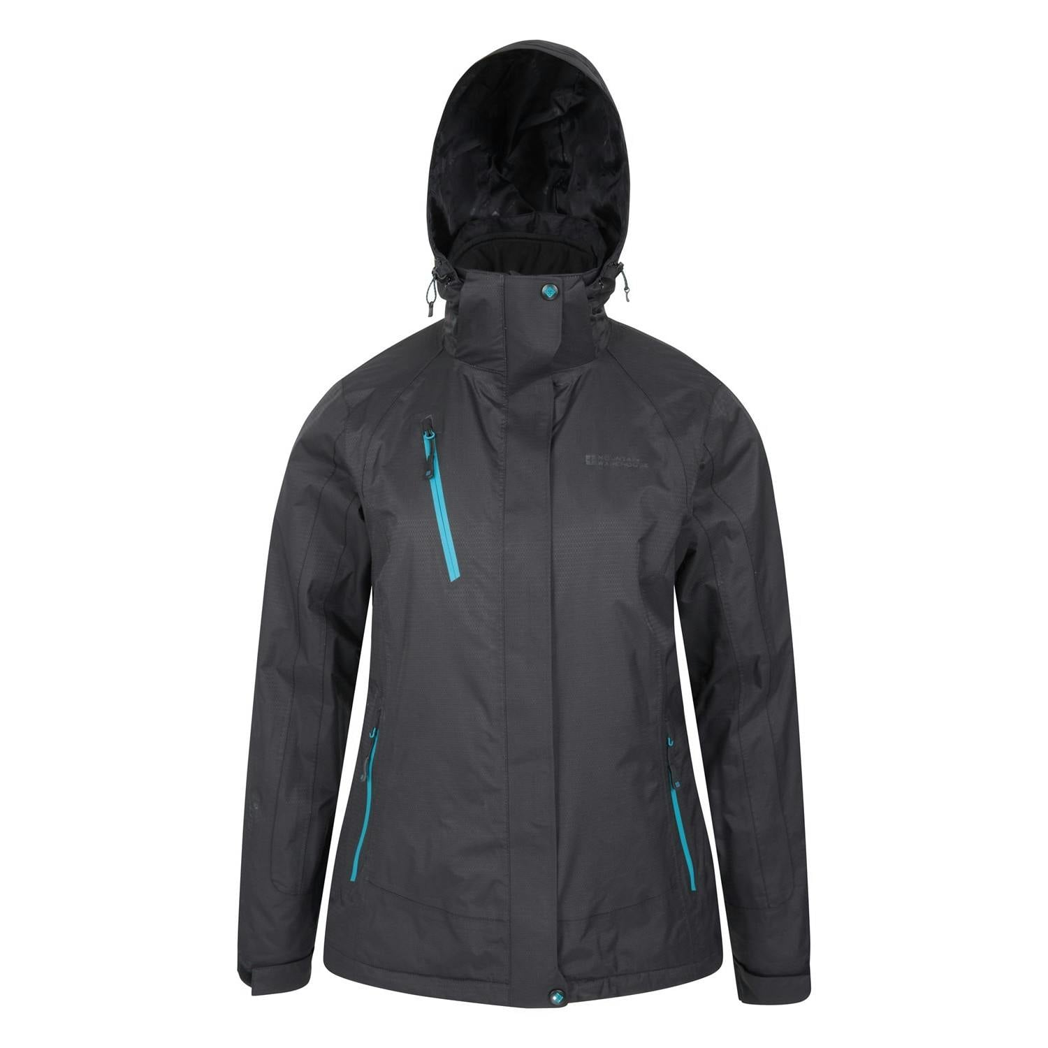 Mountain Warehouse Women's Black / Bracken Extreme 3 In 1 Waterproof Jacket - Jet - 8 Uk - Jet - 96% Polyester/4% Elastane