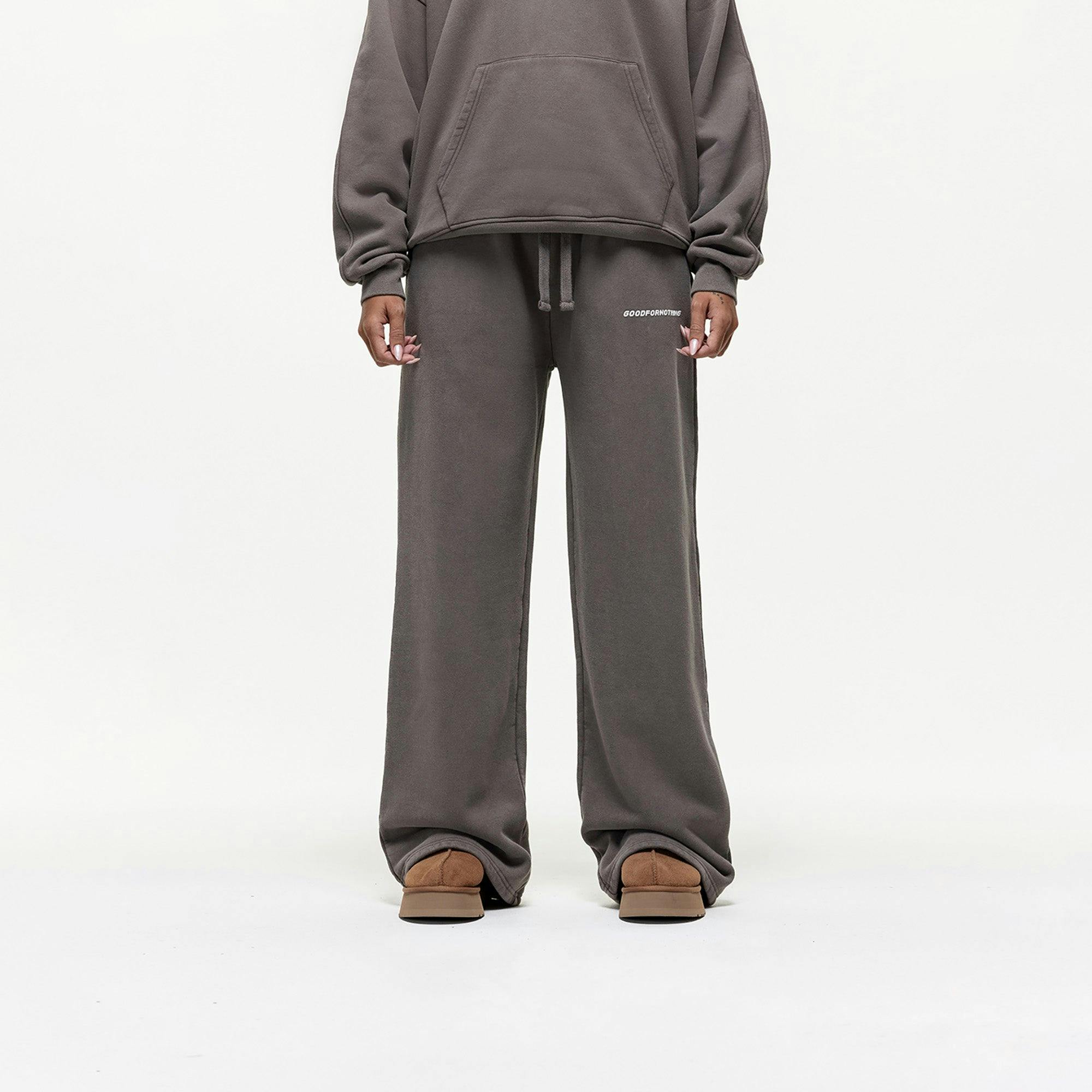 Good For Nothing Vintage Washed Wide Leg Joggers - Taupe - Taupe - Xs