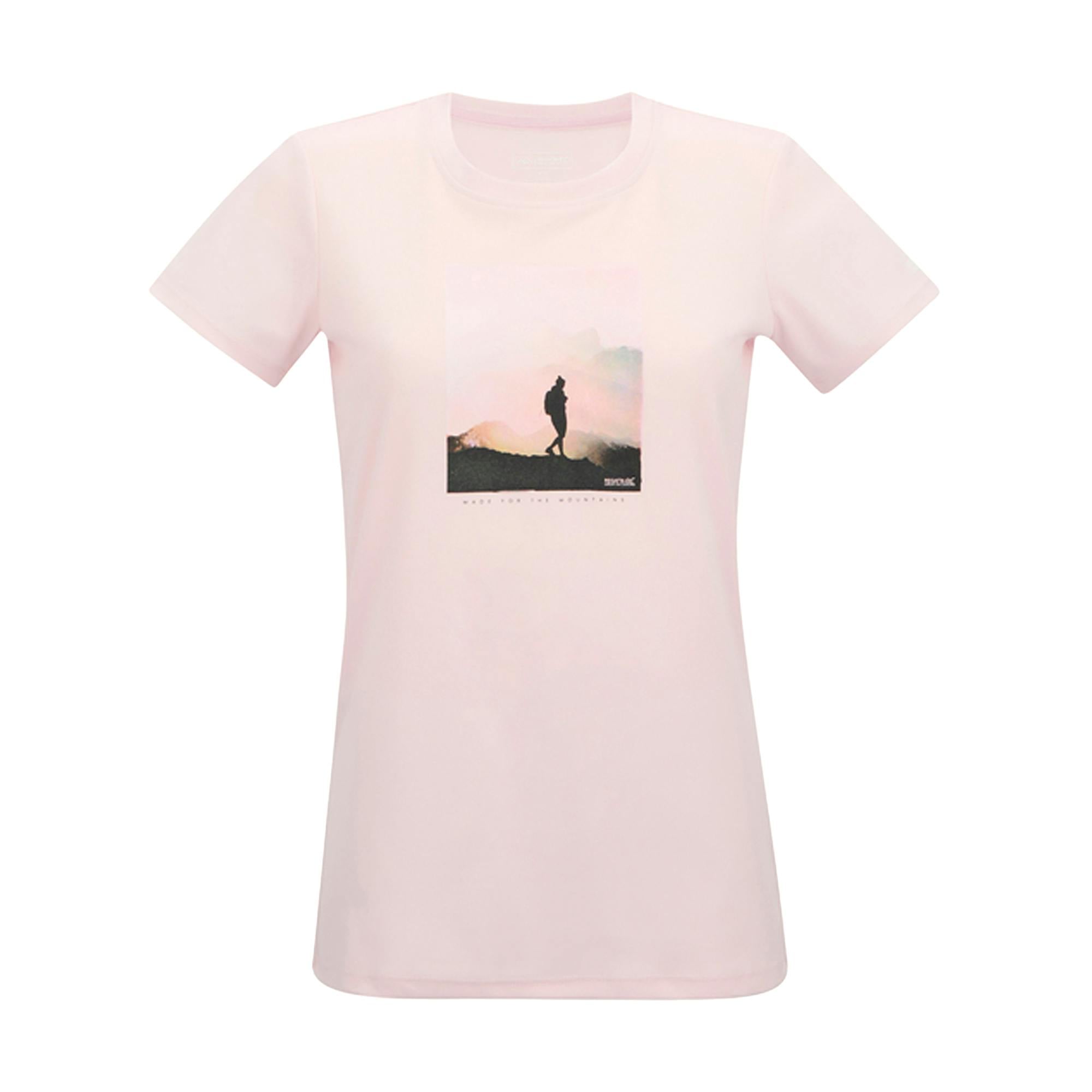 Regatta Women's Pink Fingal Adventure Print T-Shirt - Haze - 22 Uk - Haze - 70% Polyester/30% Recycled Polyester