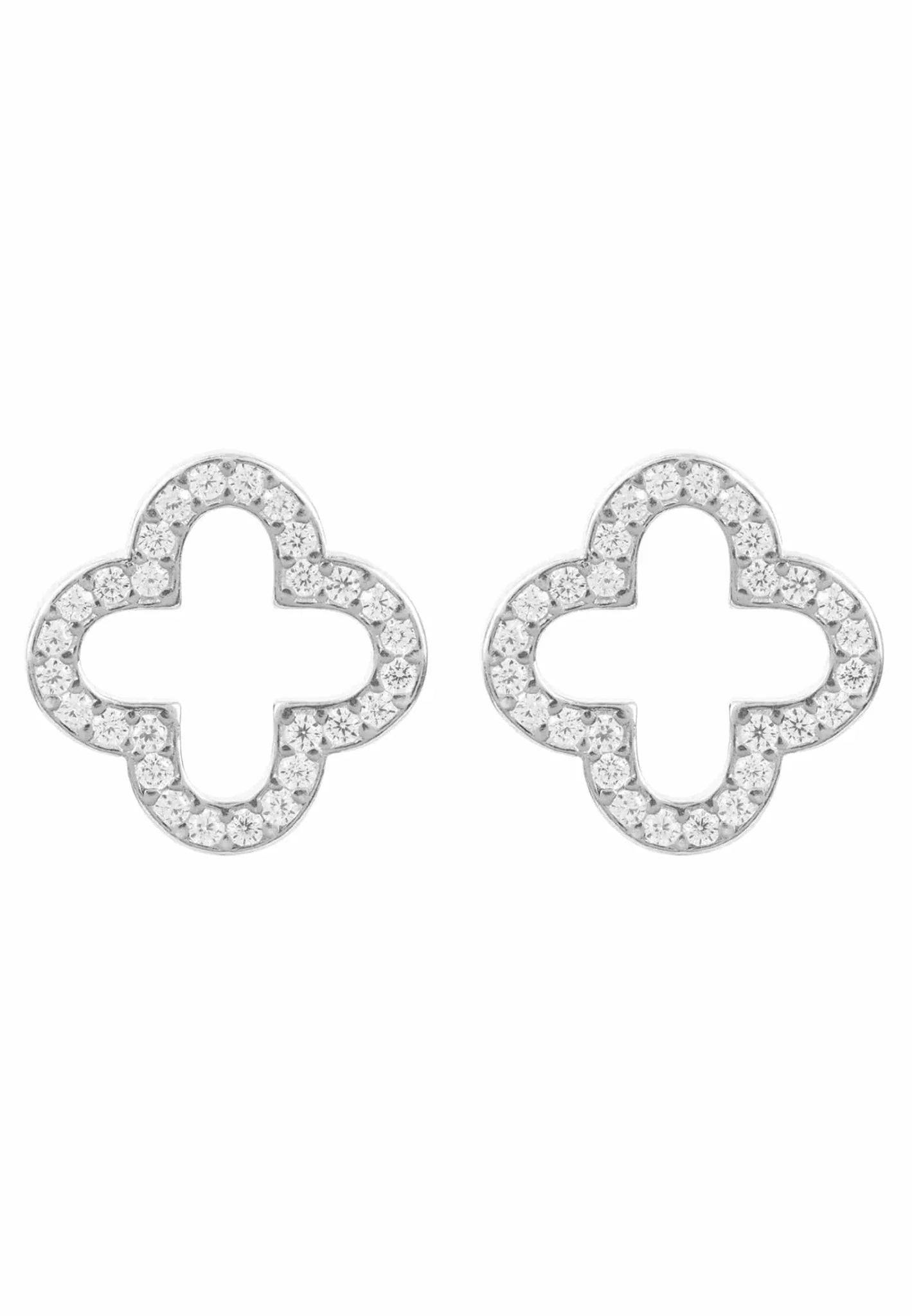 Latelita Silver Open Clover Earrings