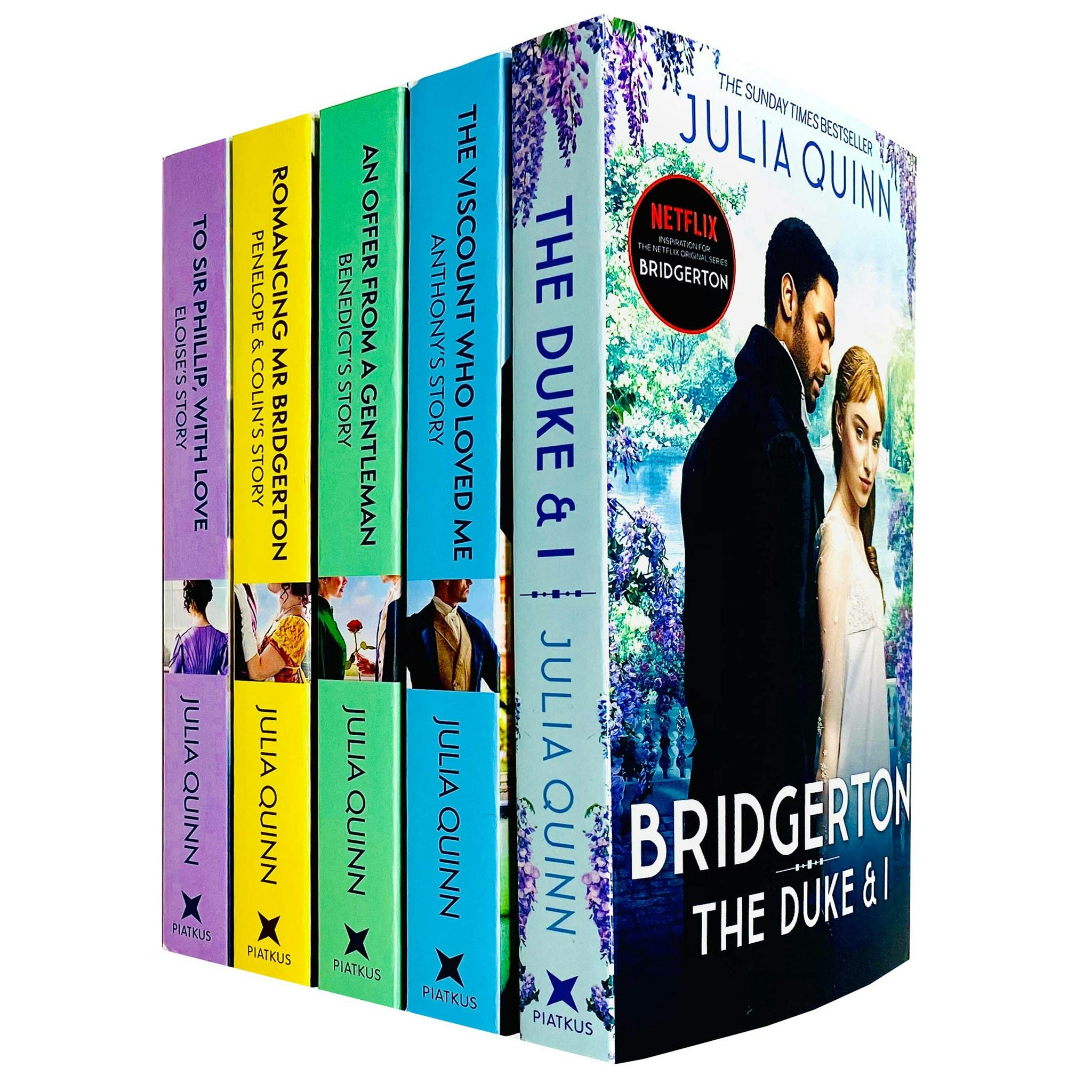 Piatkus Julia Quinn Bridgerton Family Series 1- 5 Books Collection Set Popular Netflix Series Size 1