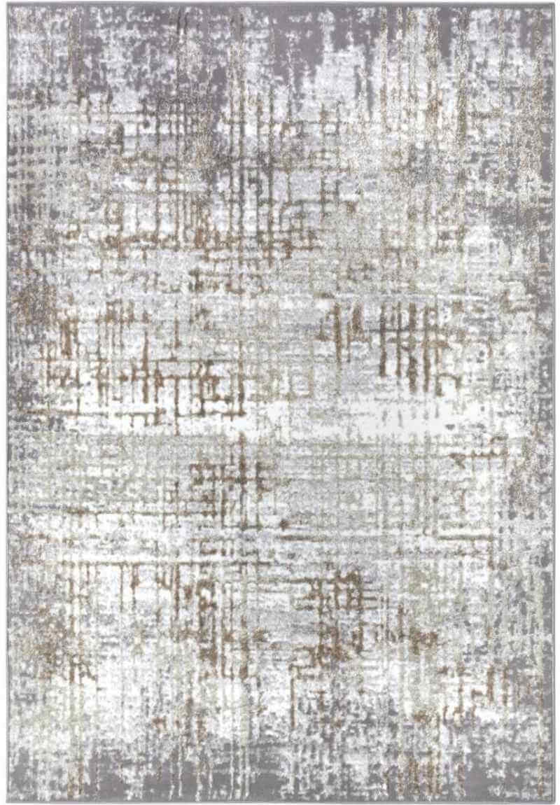 Rackhams Cream/Grey Shine Design Abstract Rug - 160X235 Cm
