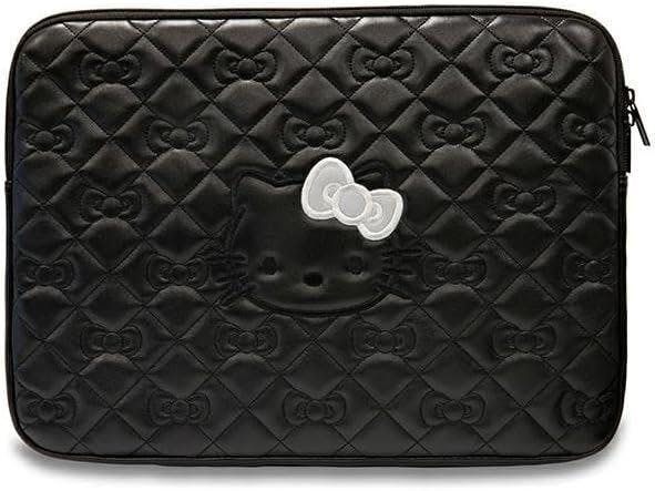 Hello Kitty Black Zip Pu Quilted Bow Sleeve For 14" Laptop - Hkcszpekhbpd