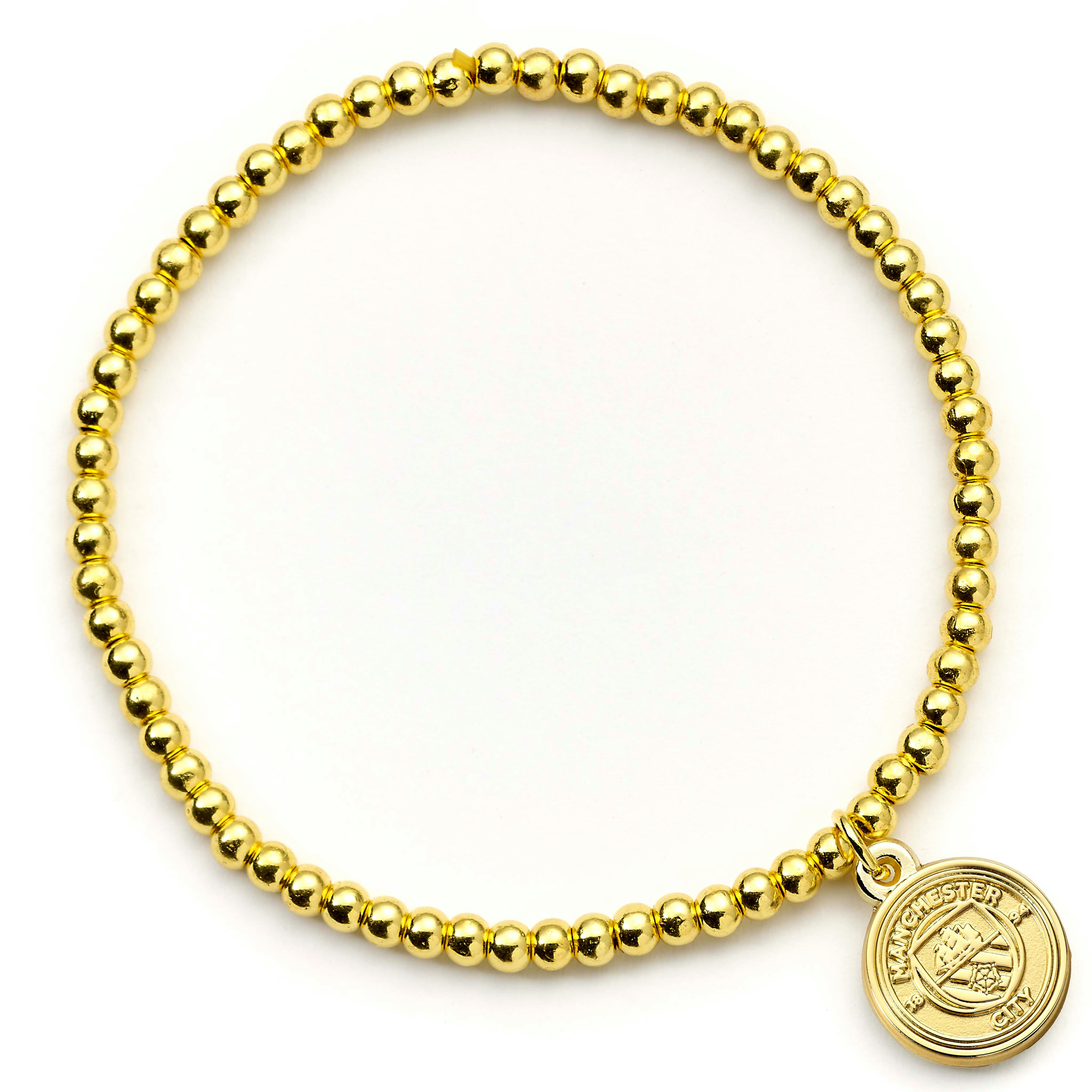 The Carat Shop Gold Manchester City Football Club Ballbead Bracelet With Crest Charm