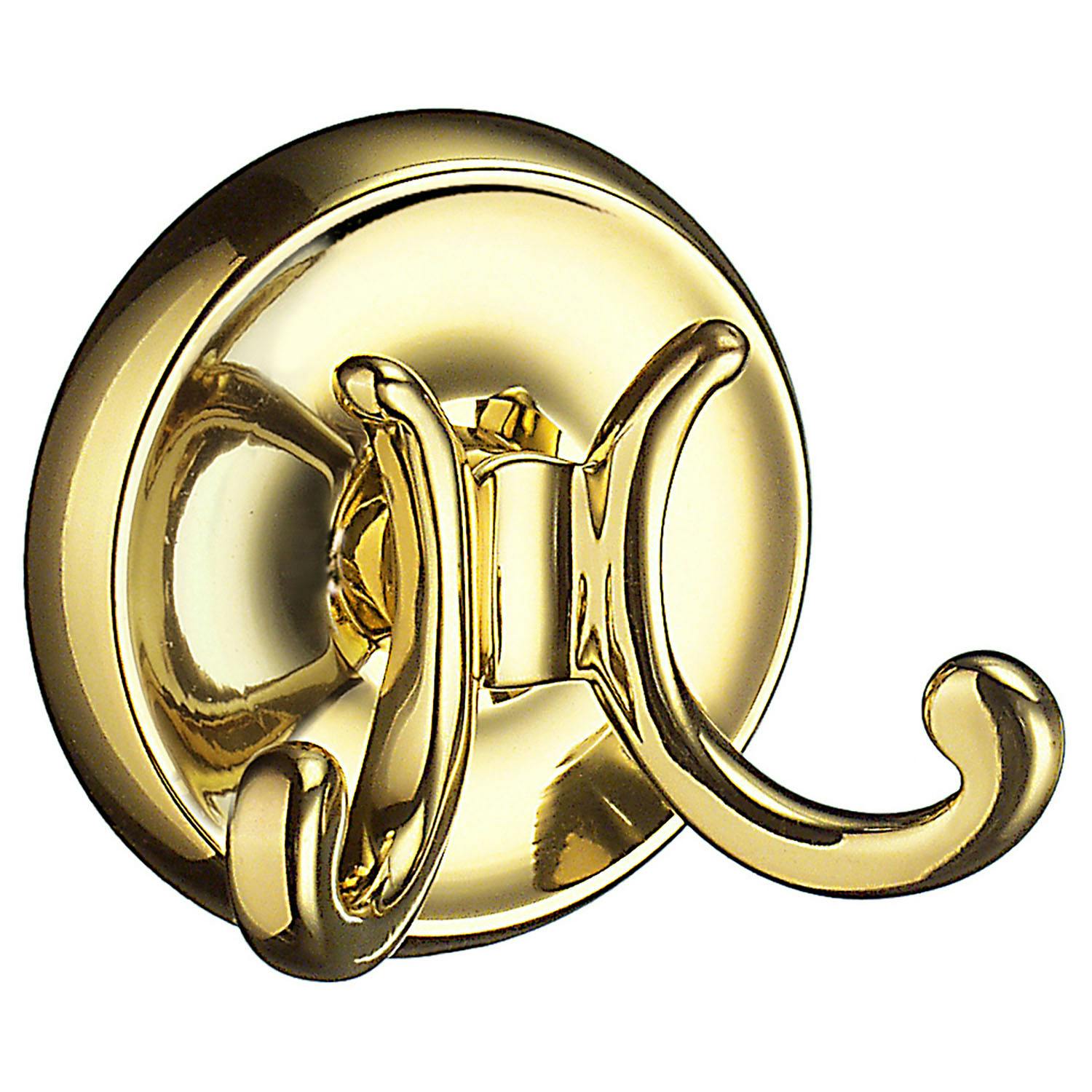 Smedbo Polished Brass Double Towel Hook Rail (70Mm) Wall Mounted Bathroom Rectangular Robe Hooks Clothes Hanger Coat Peg