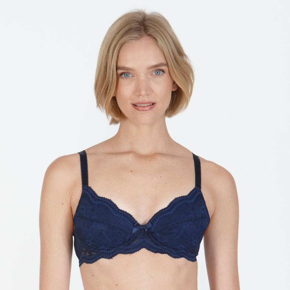 Little Women Women's Light Little Dainty You Bra Non Wired Ultra Removable Padded Bra - Navy - 42A
