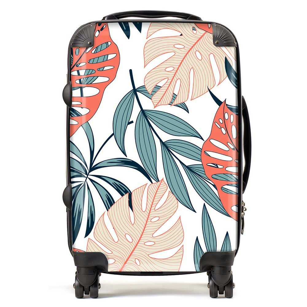 Warren Reed Tropical Leaf Pattern Suitcase - Cabin