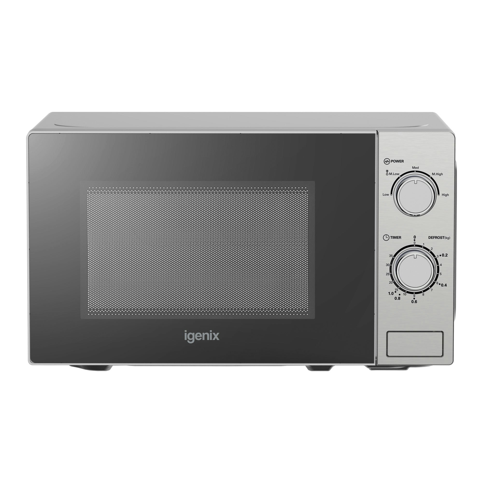 Igenix Manual Microwave, 20 Litre, 5 Power Settings, 800W, Stainless Steel