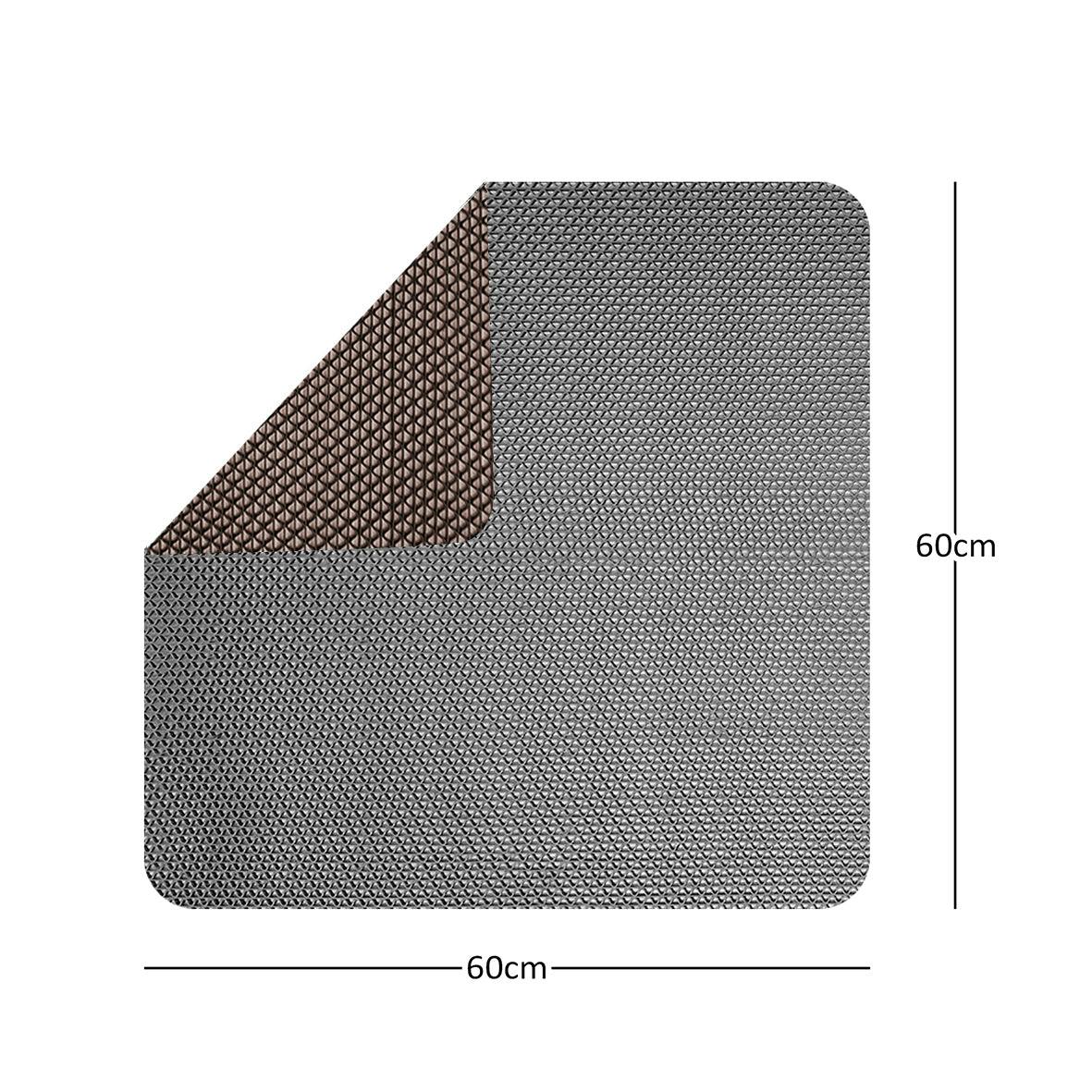 Rackhams Grey/Brown Reversible Dual-Colour Pvc Shower Bathroom Anti Slip Mat - Square 60X60cm