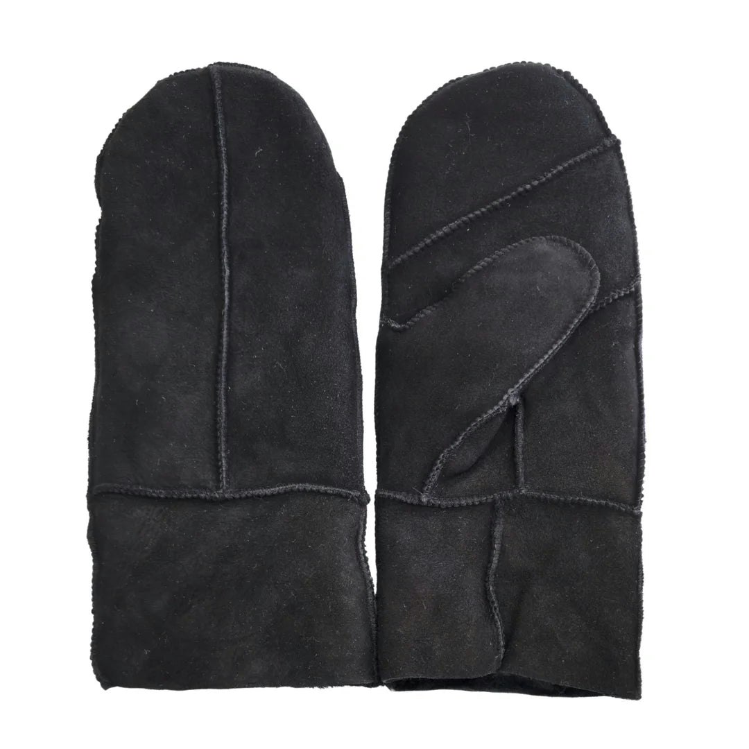 Infinity Leather Women's Black ’S Premium Suede Leather Shearling Wool Lining Gloves - Medium
