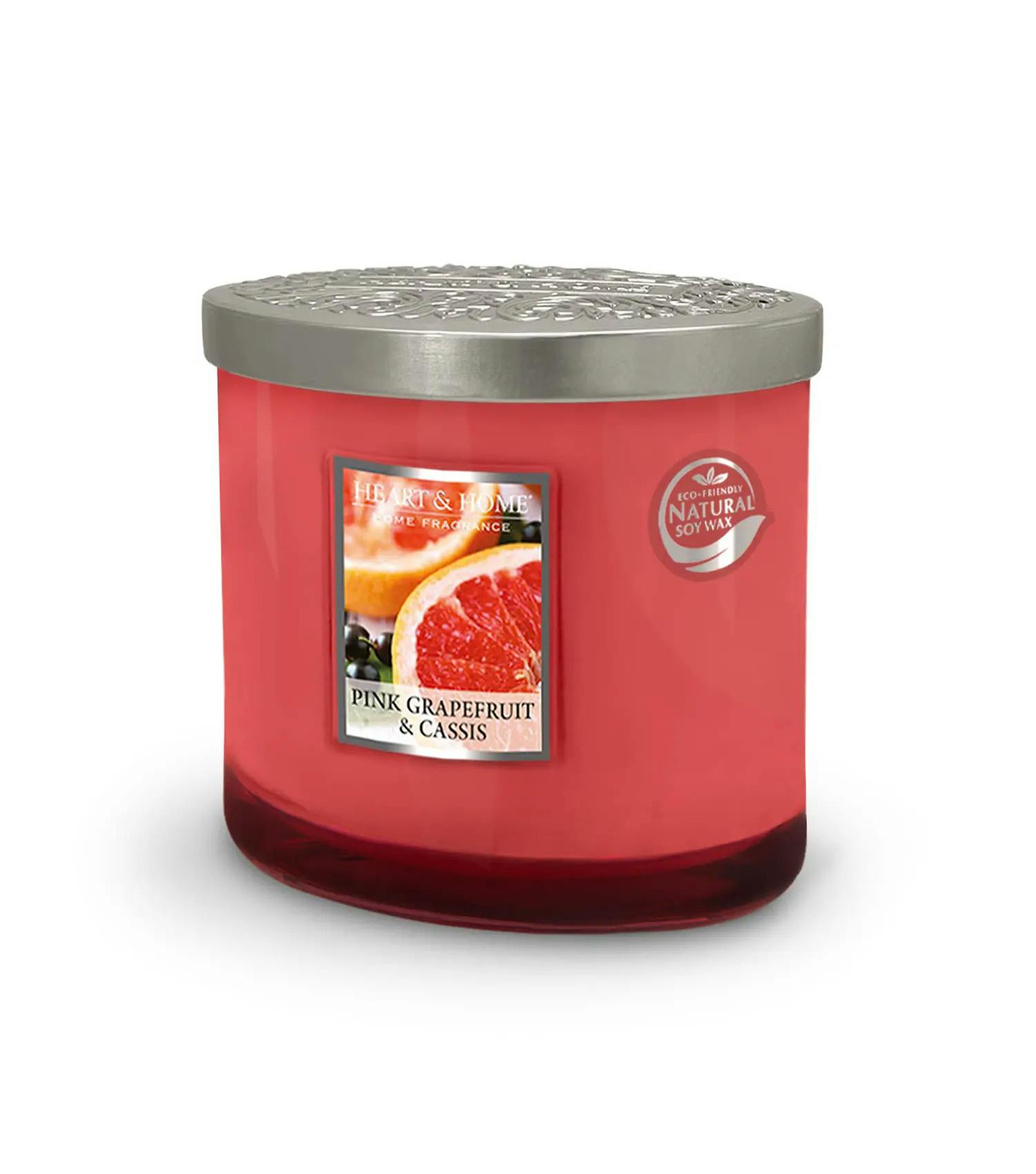 Heart & Home Pink Grapefruit & Cassis - 2 Wick Ellipse Candle