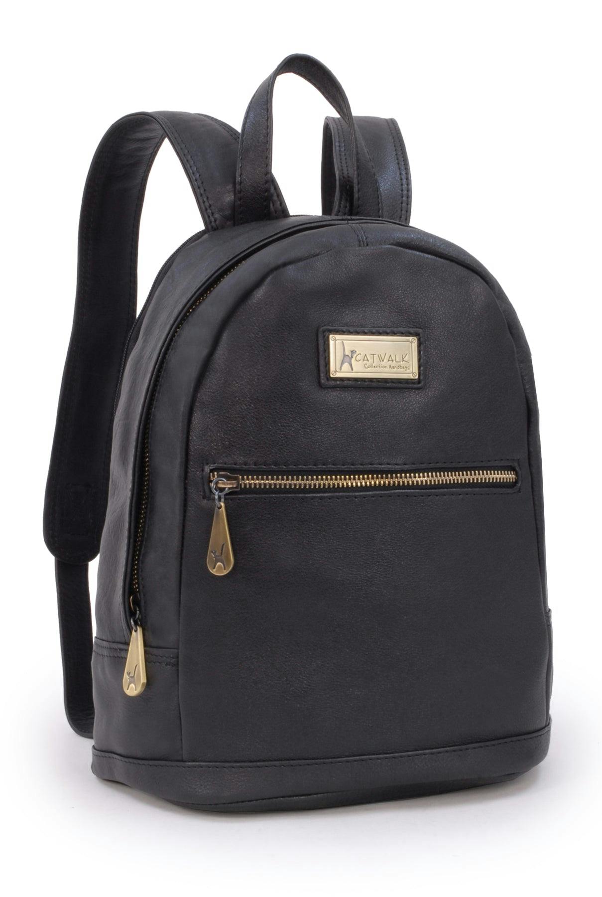 Catwalk Collection Handbags Black Fern - Back Pack