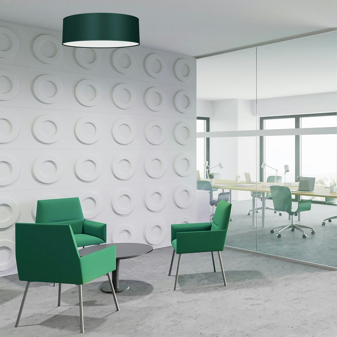 Milagro Green Verde Hand Made Scandi Style Ceiling Lamp In A Rich Finish Holds 3Xe27 Led Bulbs