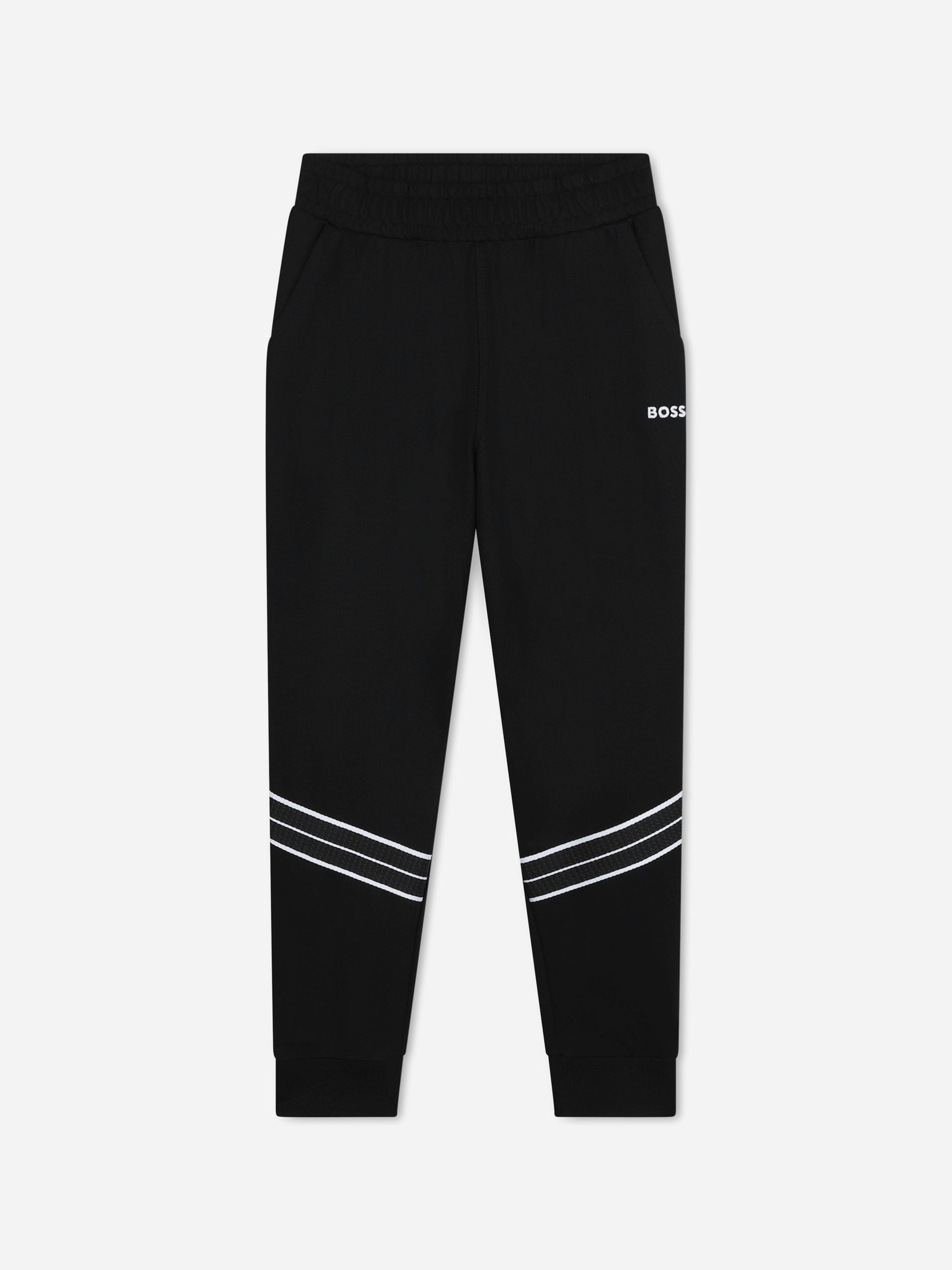 Boss Boys Black Logo Joggers In - 12 Yrs