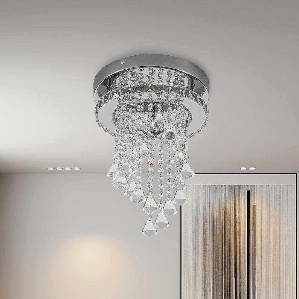 Rackhams Light/White Modern Crystal Ceiling With Droplets Cool