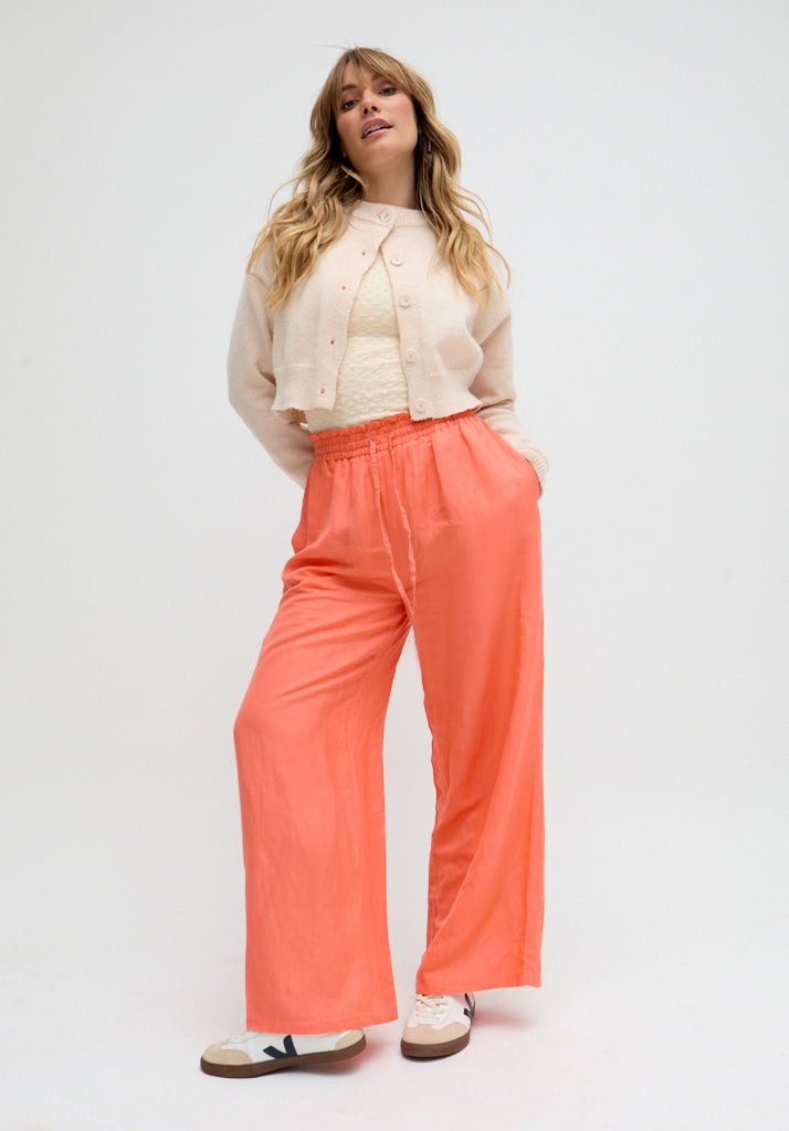 Raffya Orange Paulina Wide Leg Trouser In - Size 14