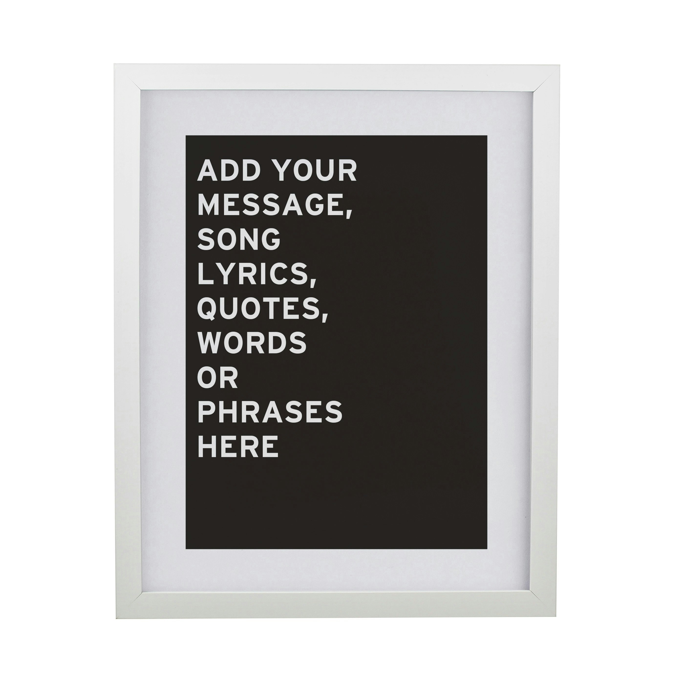 Personalised Memento Company White Personalised Typography Poster Frame
