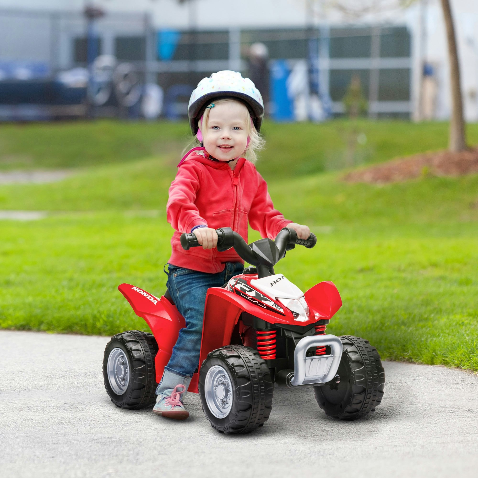 Aiyaplay Red Honda Licensed Kids Electric Quad Bike 6V Atv For 1.5-3 Years,