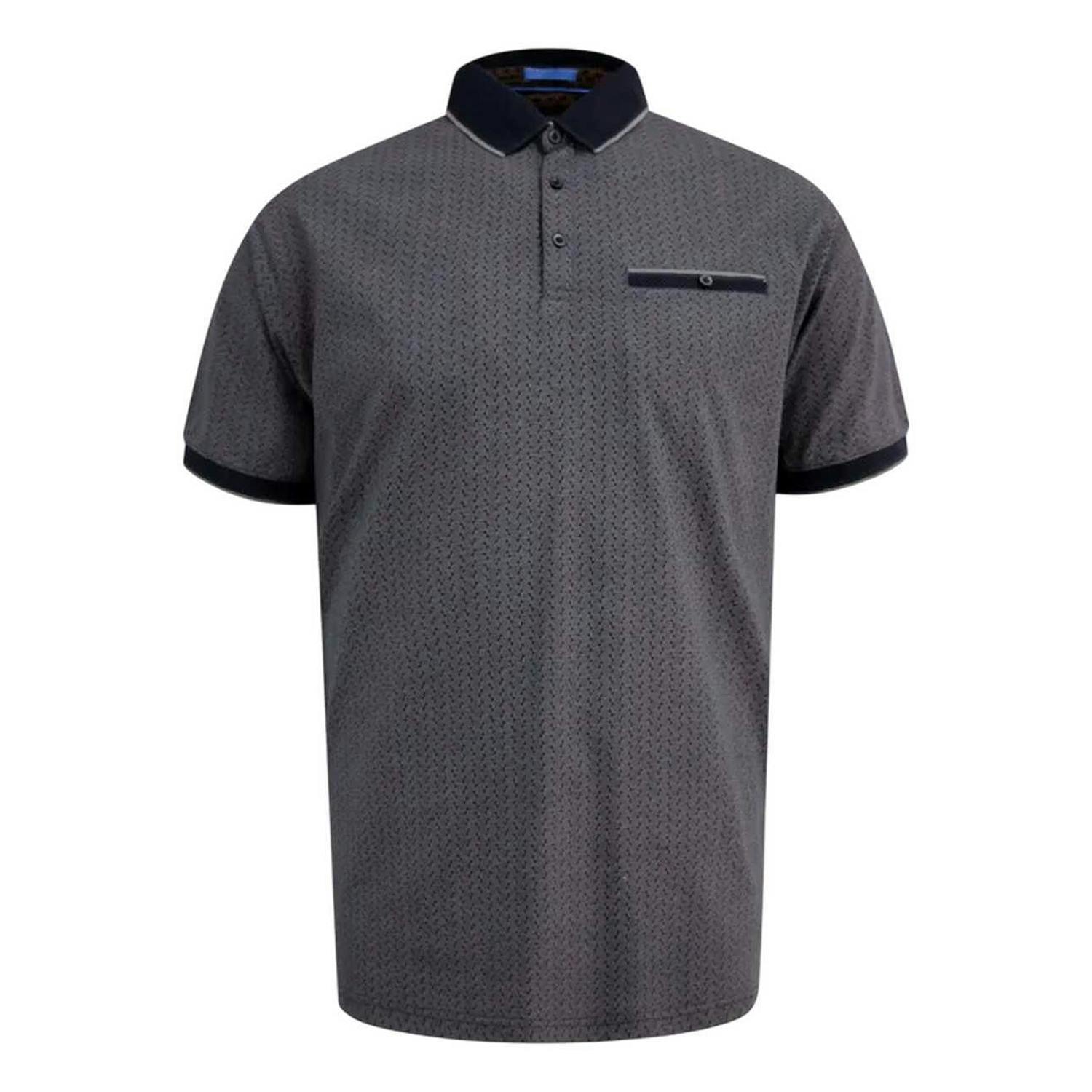 Duke Men's D555 Scarborough All-Over Print Kingsize Polo Shirt - Navy - 4XL - Navy - 100% Cotton
