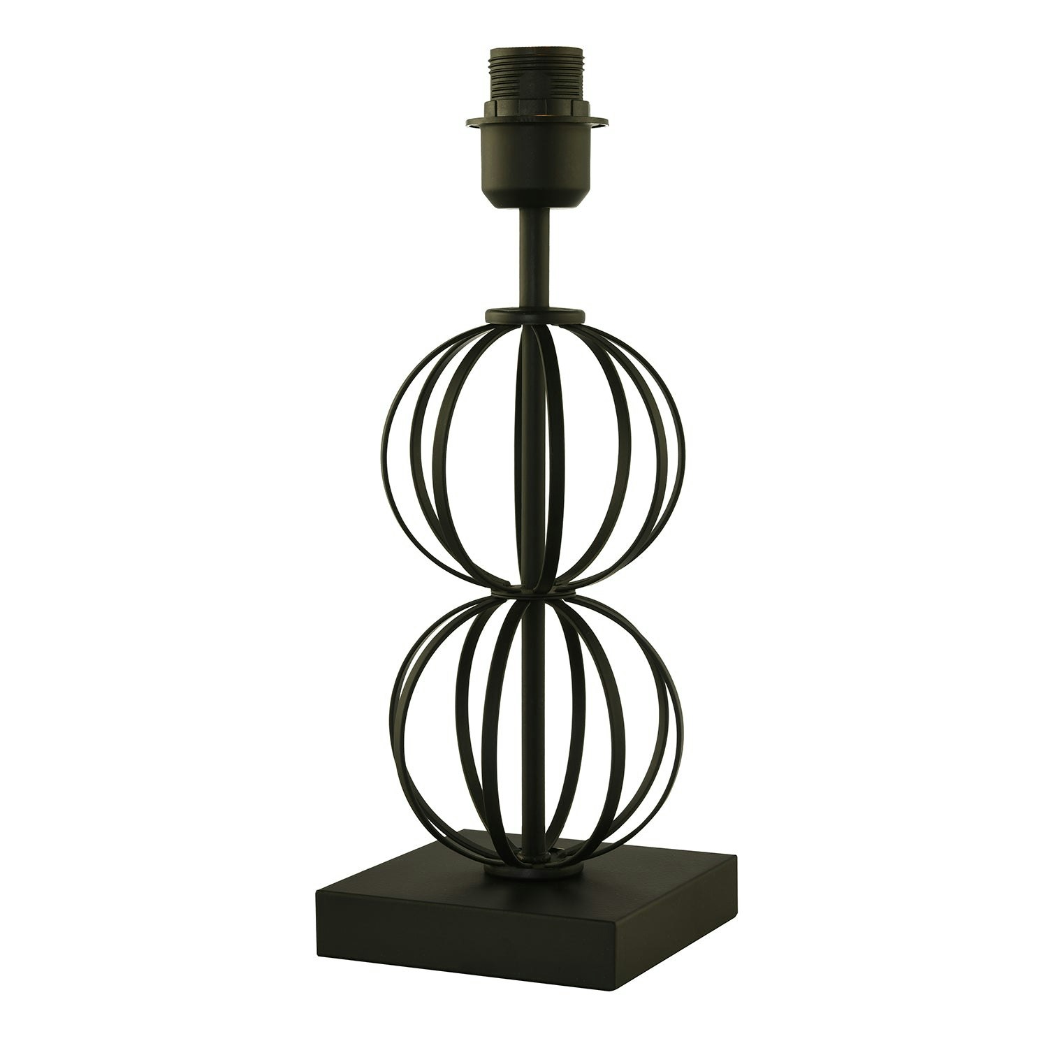 Happy Homewares Black Traditional Classic Table Lamp Base With Curving Wire Spheres 37Cm
