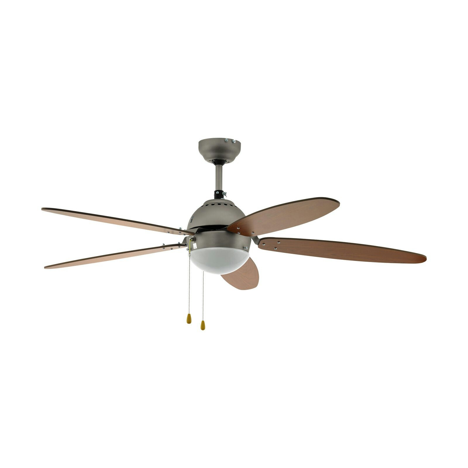 Rackhams Light Remote Control Ceiling Fan & Satin Nickel Steel X 60W E14 Bulb Size 1