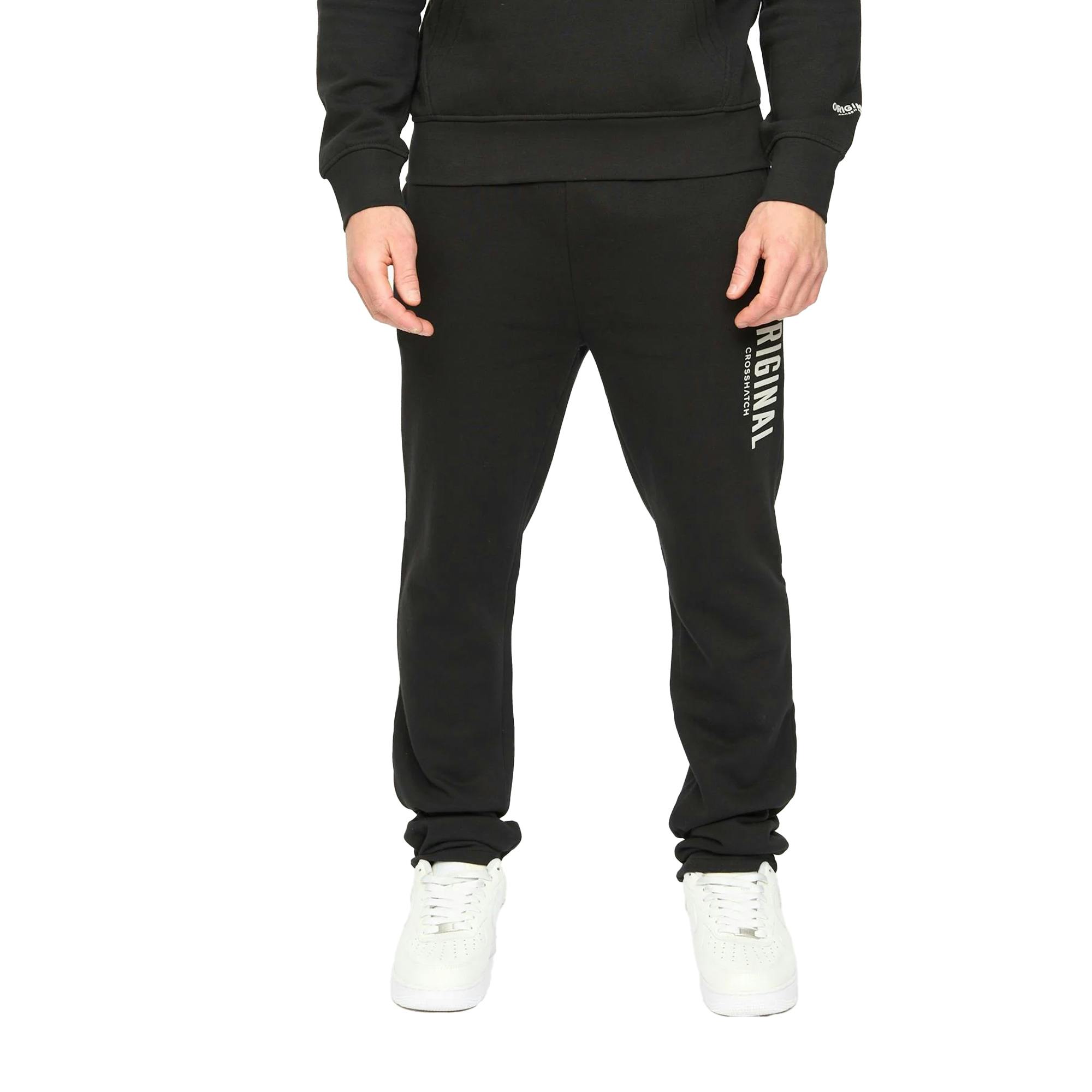 Crosshatch Men's Black Kensby Joggers - Xxl - 60% Cotton/40% Polyester
