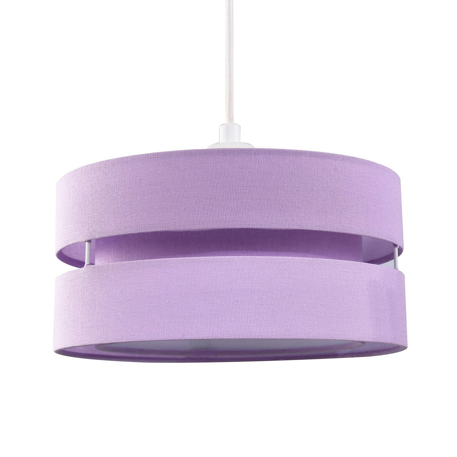 Rackhams Lilac/Light Contemporary Quality Linen Fabric Triple Tier Ceiling Pendant Shade