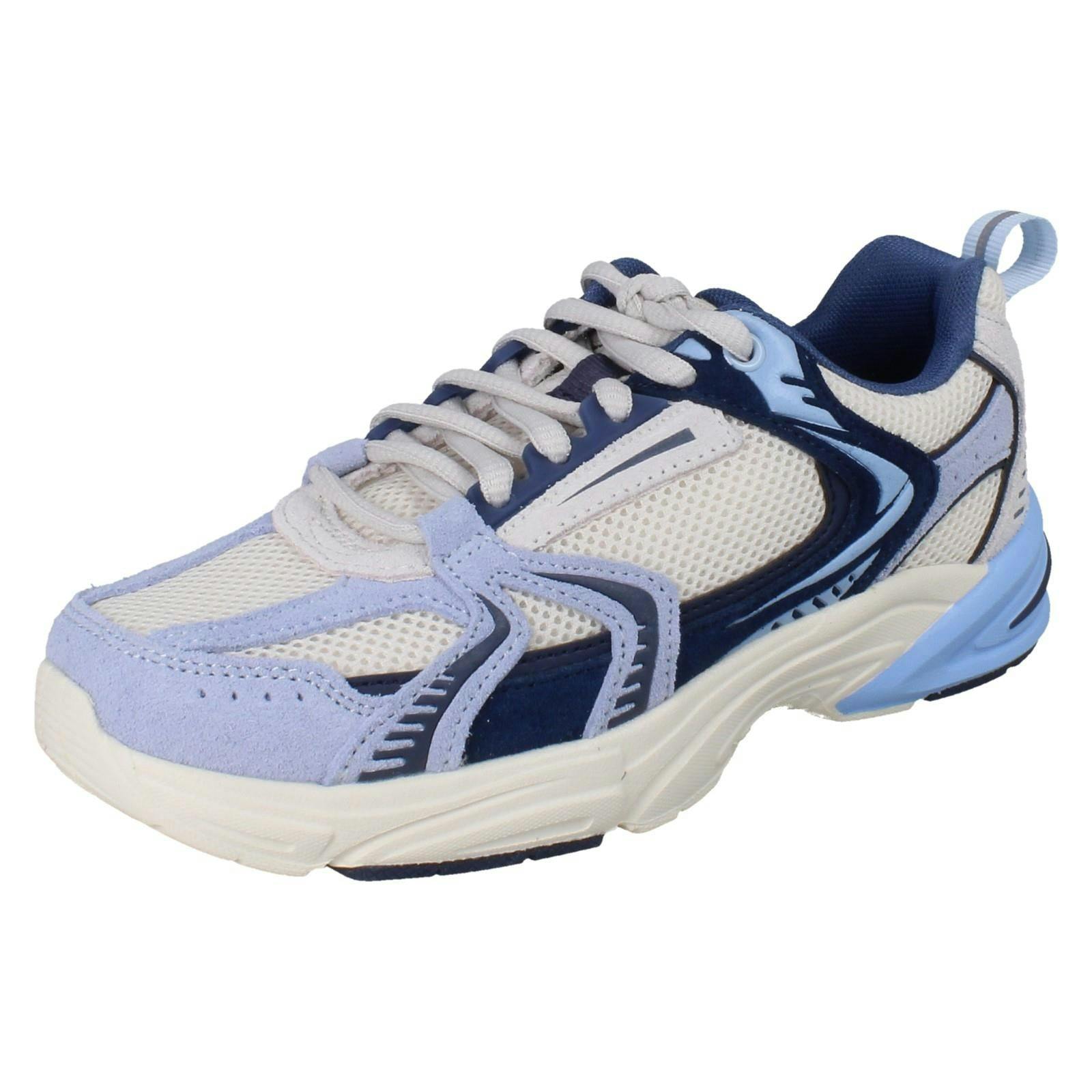 Clarks Unisex Blue Childrens Trainers Crafton Vibe - Pale Combi (Older) - Uk 1 Child